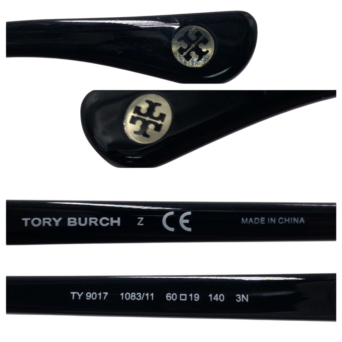 Tory Burch トリーバーチ 水玉 ブラック 黒 グレー プラスチック TY9017 1083/11 60□19 140 3N サングラス オーバル  レディース