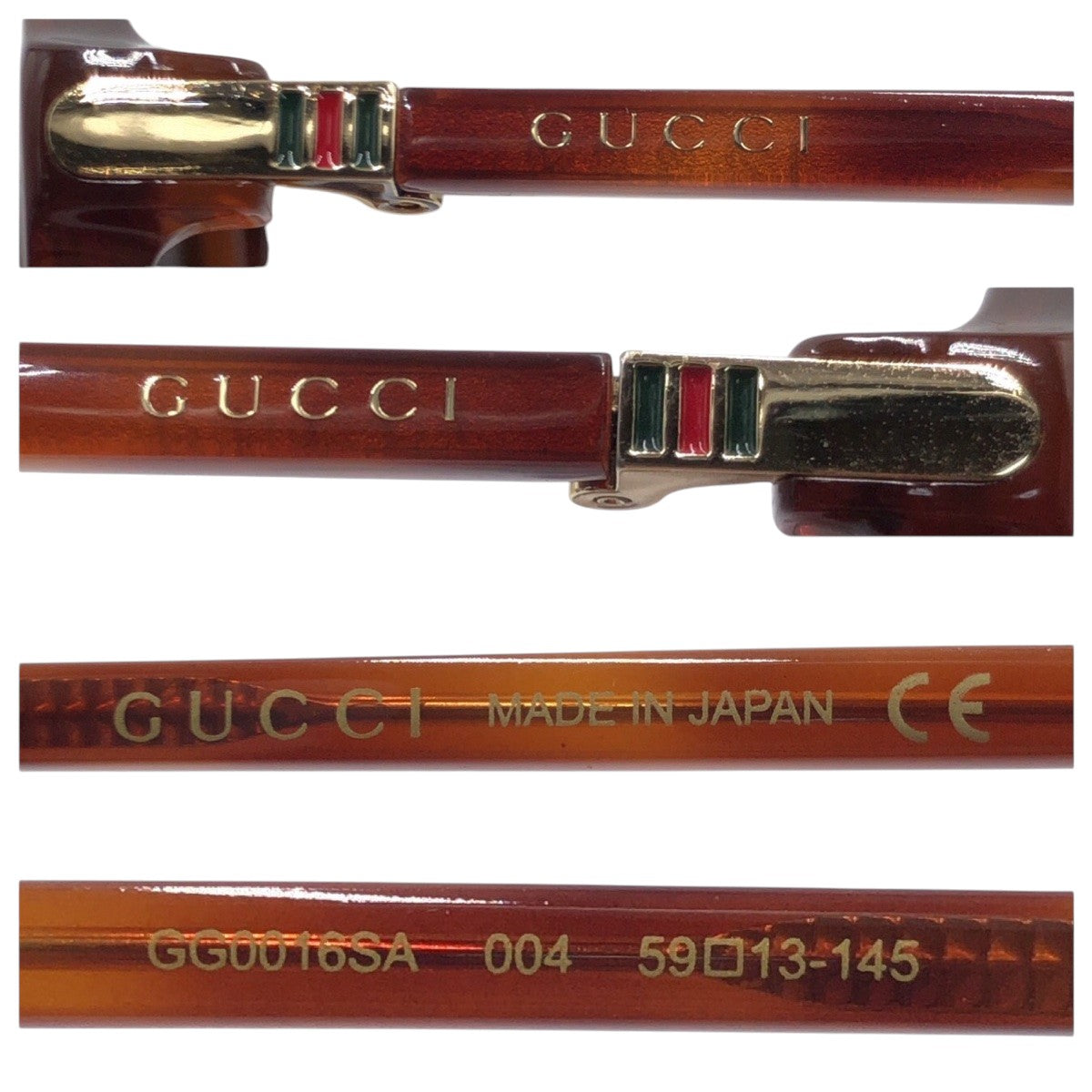 GUCCI グッチ ブラウン プラスチック GG0016 SA 004 59□13 145 サングラス ティアドロップ  メンズ