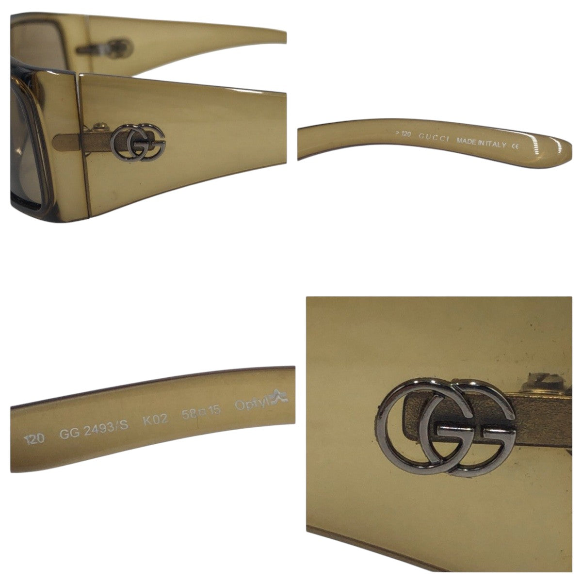 GUCCI グッチ GGロゴ ブラウン プラスチック 120 GG 14 93 1S K02 58□15 サングラス スクエア  レディース