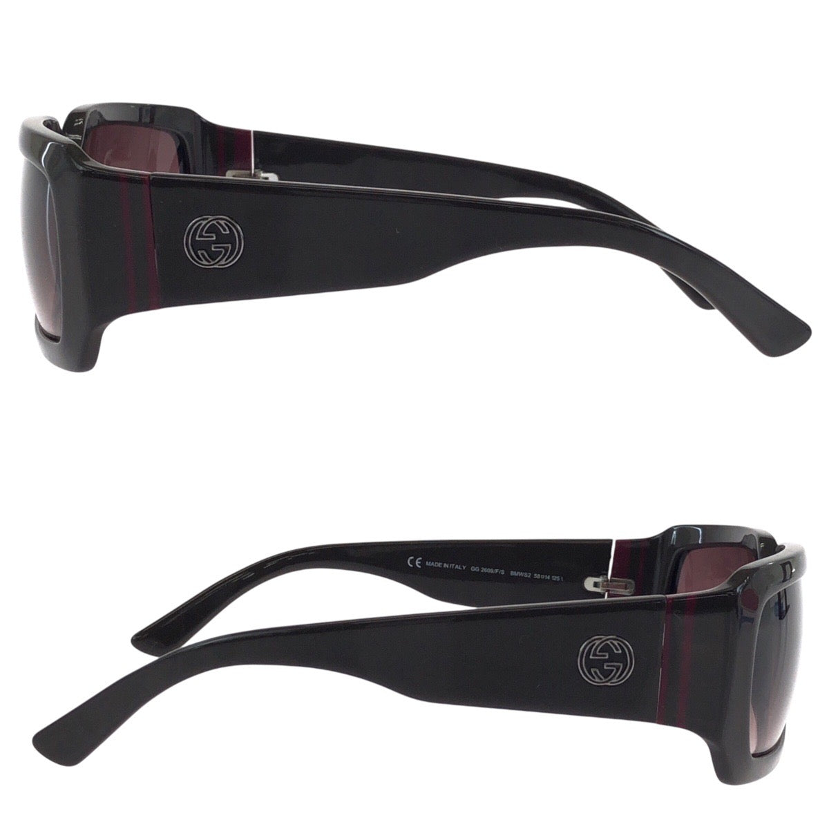 14149
GUCCI グッチ ヴィンテージ インターロッキング ブラウン シルバー金具 プラスチック GG 2609/F/S BMWS2 58◻︎14 125 サングラス 男女兼用 スクエア  レディース