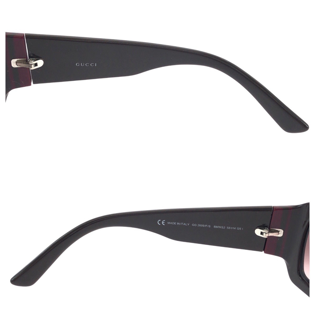 14149
GUCCI グッチ ヴィンテージ インターロッキング ブラウン シルバー金具 プラスチック GG 2609/F/S BMWS2 58◻︎14 125 サングラス 男女兼用 スクエア  レディース