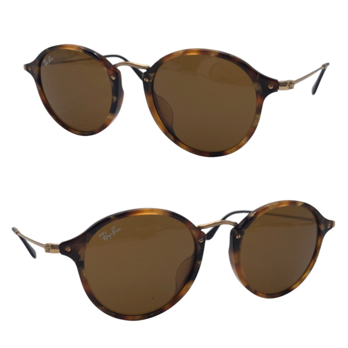14150
Ray-Ban レイバン ラウンドフレックス ブラウン ゴールド メタル / プラスチック RB2447-F 1160 49◻︎21 145 3N サングラス ラウンド  メンズ