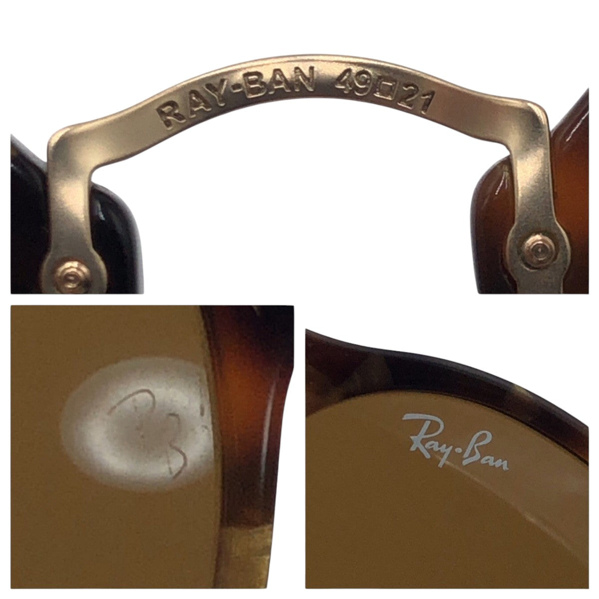 14150
Ray-Ban レイバン ラウンドフレックス ブラウン ゴールド メタル / プラスチック RB2447-F 1160 49◻︎21 145 3N サングラス ラウンド  メンズ