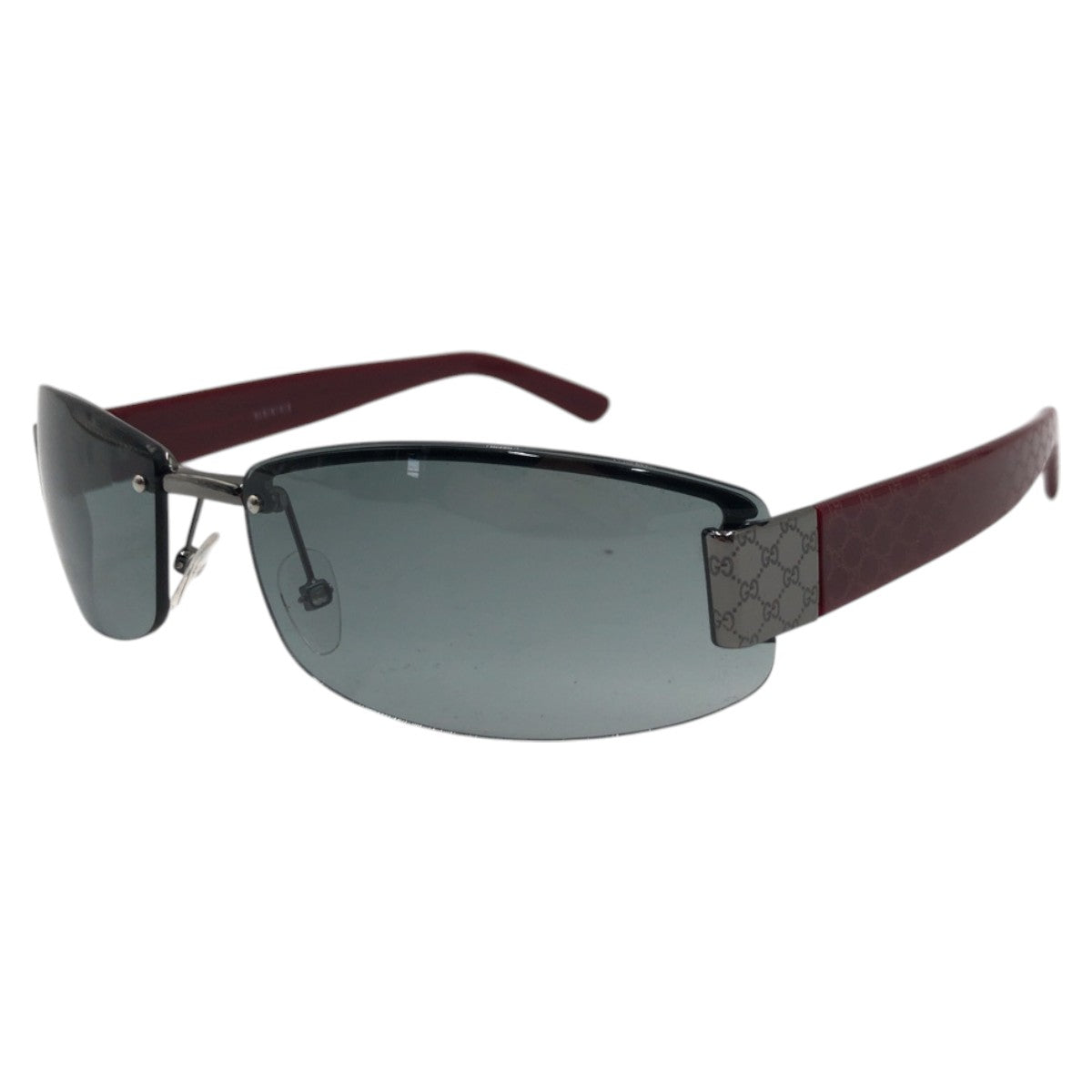 13593
GUCCI グッチ GG柄 ワインレッド ブラック 黒 シルバー プラスチック GG 1799/N/S RFYZR 60□15 125 サングラス スクエア  メンズ
