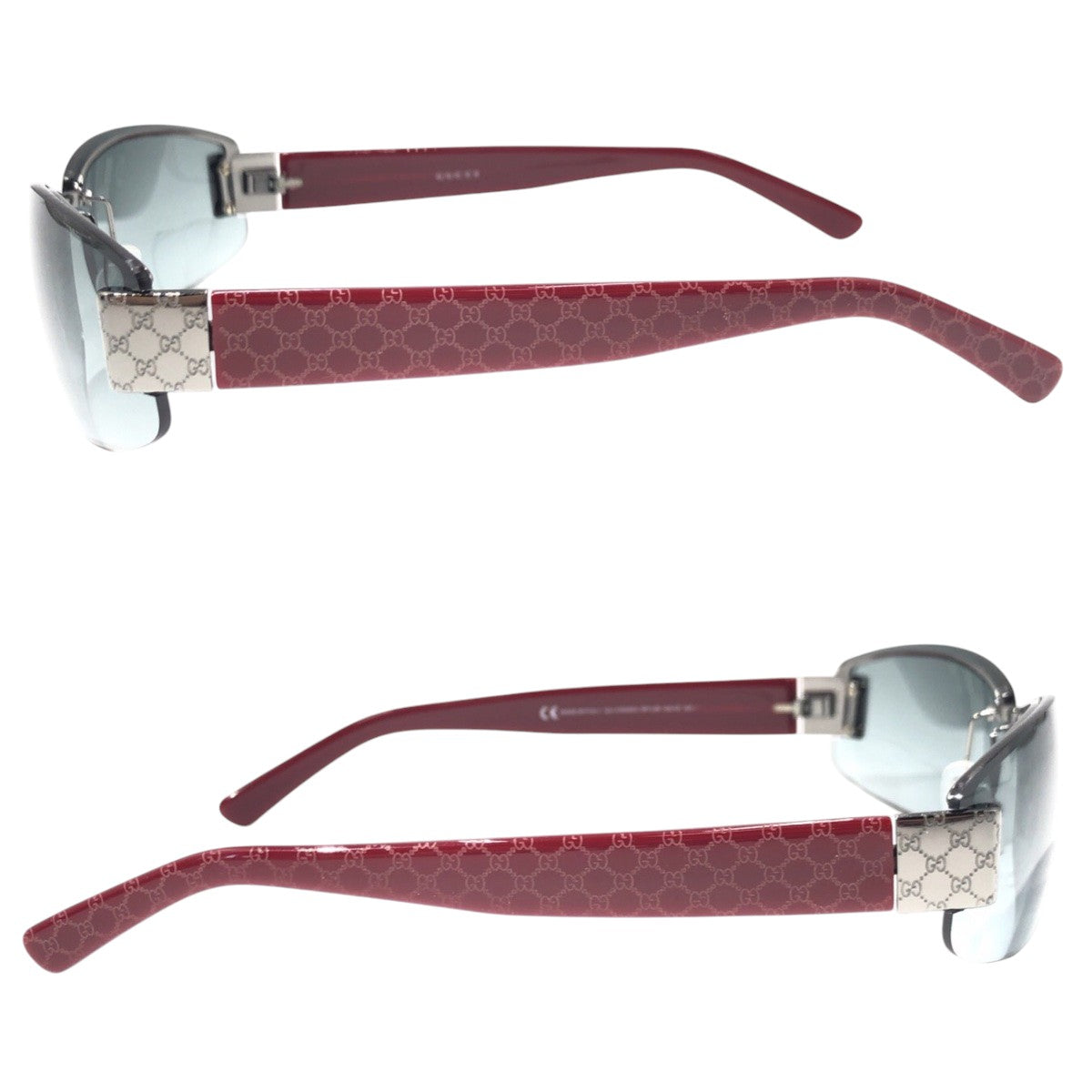 13593
GUCCI グッチ GG柄 ワインレッド ブラック 黒 シルバー プラスチック GG 1799/N/S RFYZR 60□15 125 サングラス スクエア  メンズ