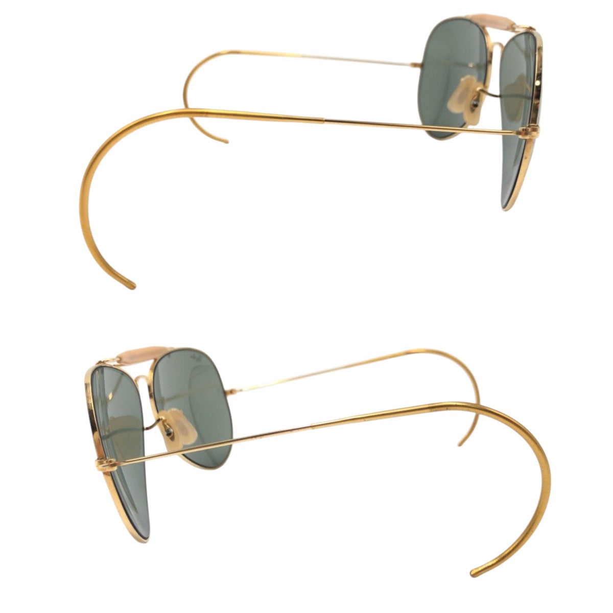 14151
Ray-Ban レイバン ヴィンテージ B&L ボシュロム アビエーター ゴールド グリーン メタル サングラス ティアドロップ  メンズ A16