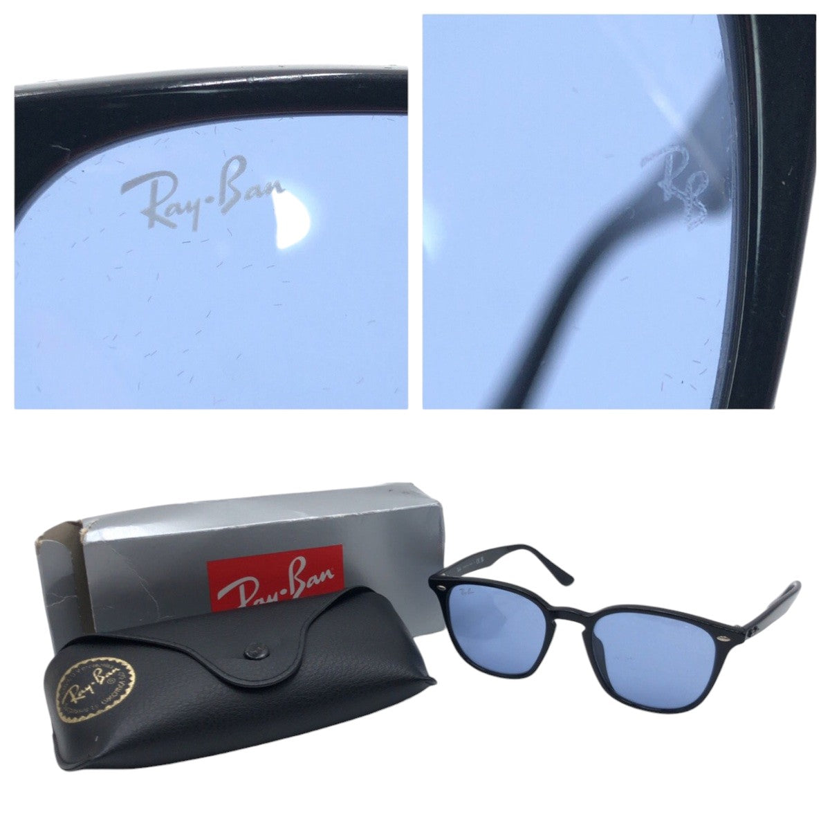 Ray-Ban Ray-Ban Black Blue Plastic RB4258-F 601/80 52□20 150 2N Sunglasses Wellington Men's