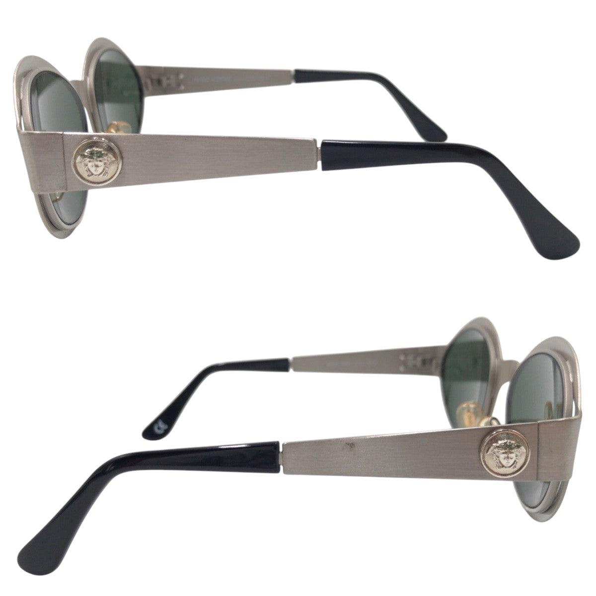 VERSACE ヴェルサーチ ヴィンテージ メデューサ シルバー ブラック 黒 メタル MOD.S97 COL.22M サングラス ラウンド  メンズ