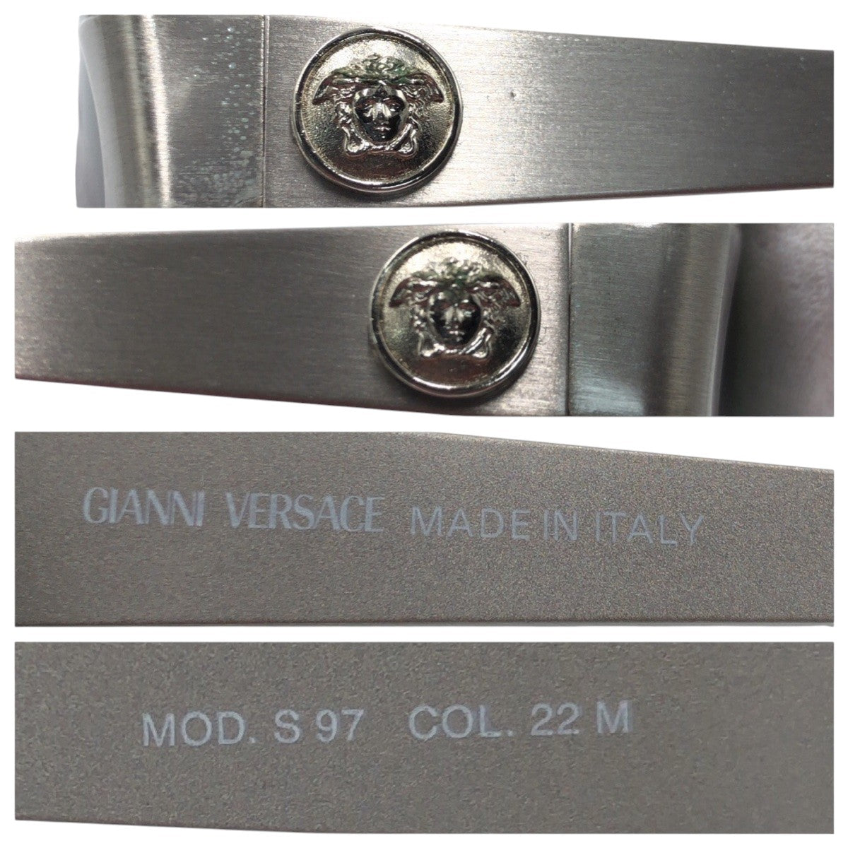 VERSACE ヴェルサーチ ヴィンテージ メデューサ シルバー ブラック 黒 メタル MOD.S97 COL.22M サングラス ラウンド  メンズ