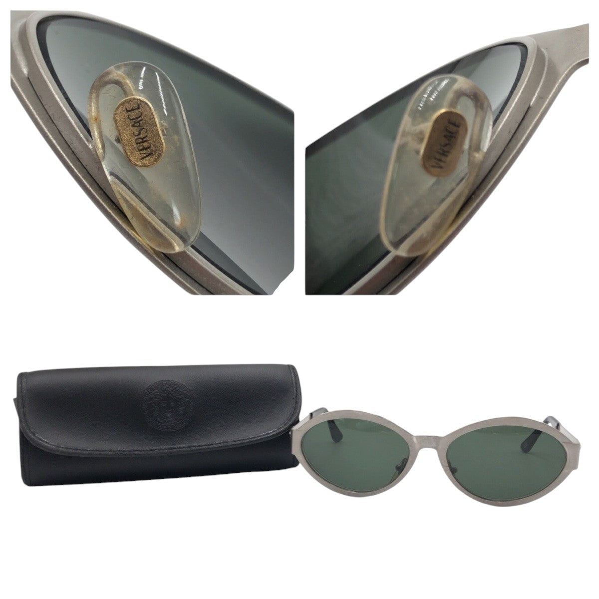 VERSACE ヴェルサーチ ヴィンテージ メデューサ シルバー ブラック 黒 メタル MOD.S97 COL.22M サングラス ラウンド  メンズ