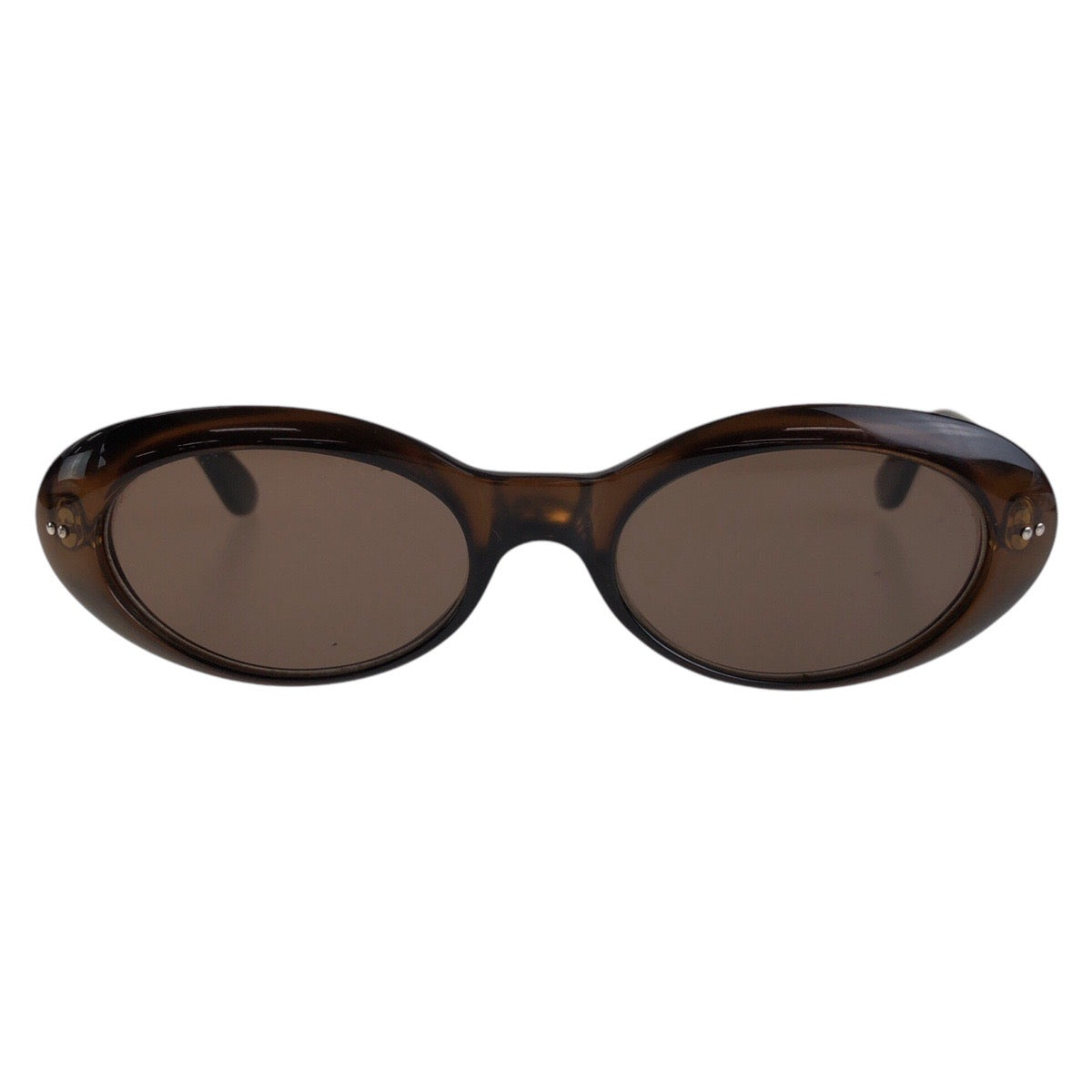 13596
GUCCI グッチ Gロゴ ブラウン シルバー金具 プラスチック 135 GG2413/N/S 5219 サングラス 男女兼用 オーバル  レディース