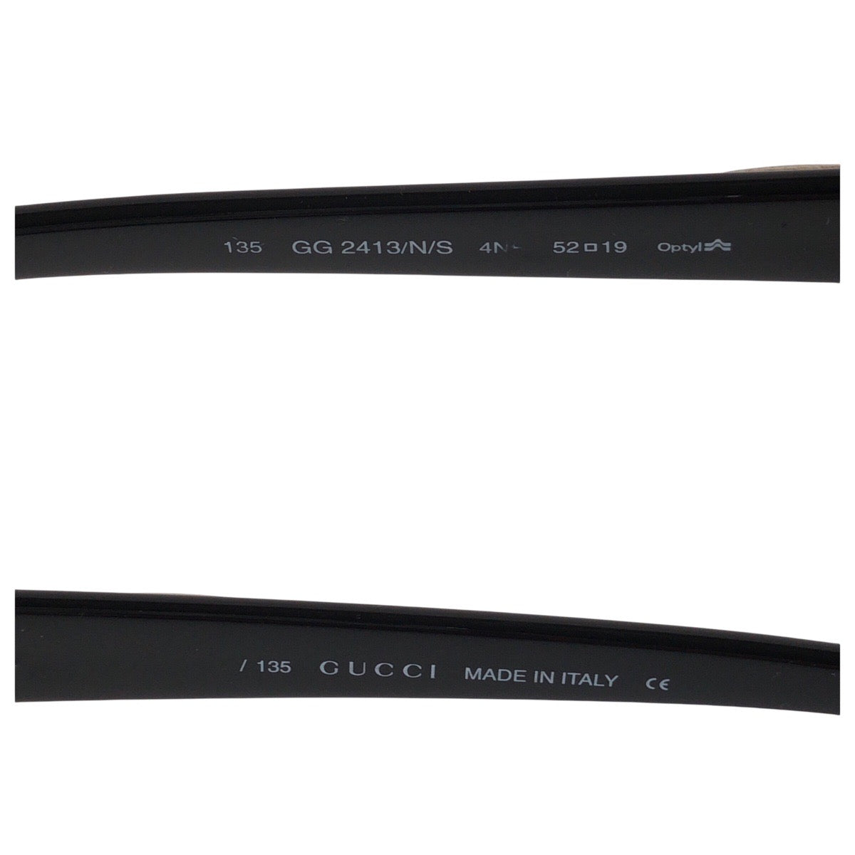 13596
GUCCI グッチ Gロゴ ブラウン シルバー金具 プラスチック 135 GG2413/N/S 5219 サングラス 男女兼用 オーバル  レディース