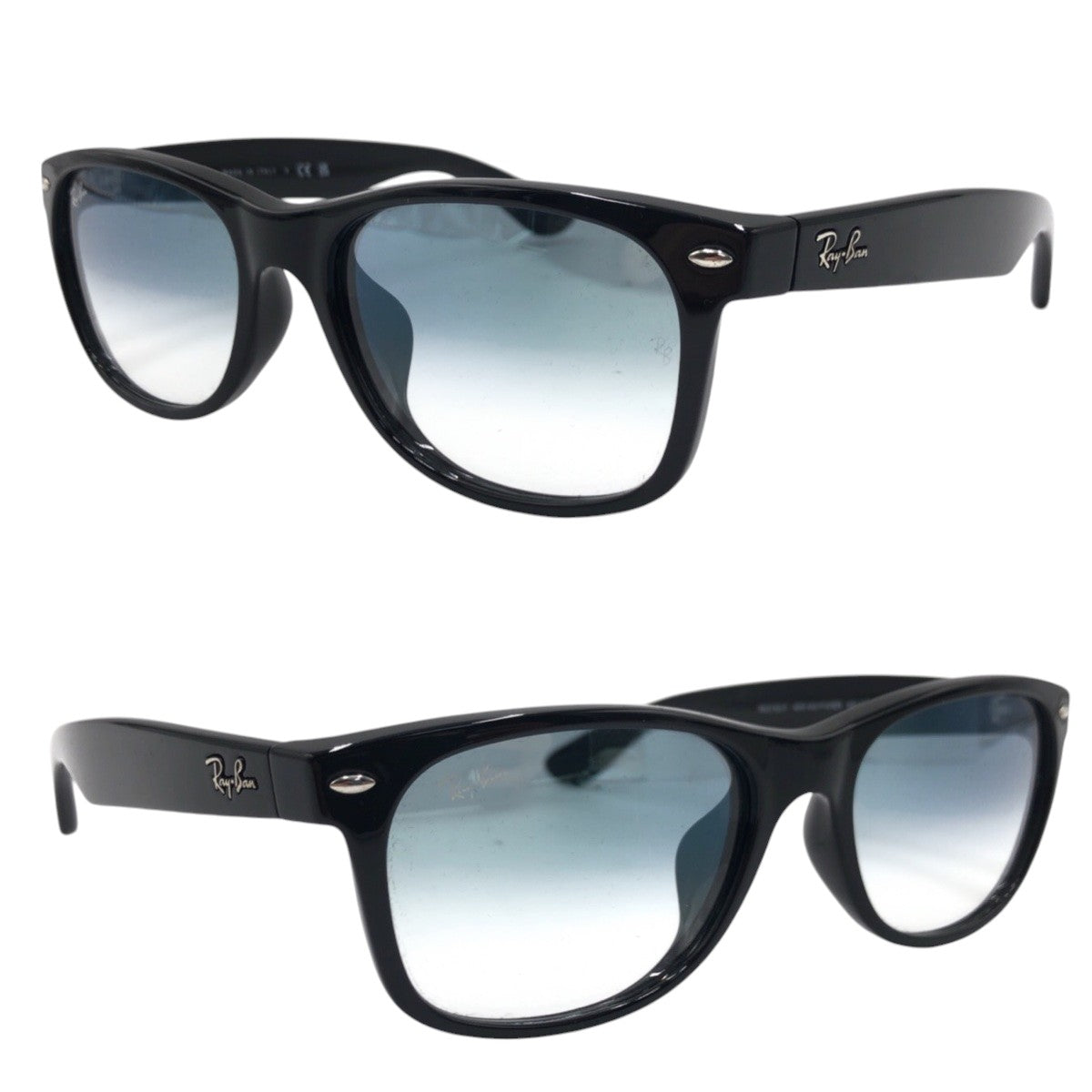 13597
Ray-Ban レイバン B&L RAY-BAN NEW WAYFARER ブラック 黒 ミラー プラスチック RB2132-F 901/3F 55□18 140 2N 男女兼用 ウェリントン  レディース