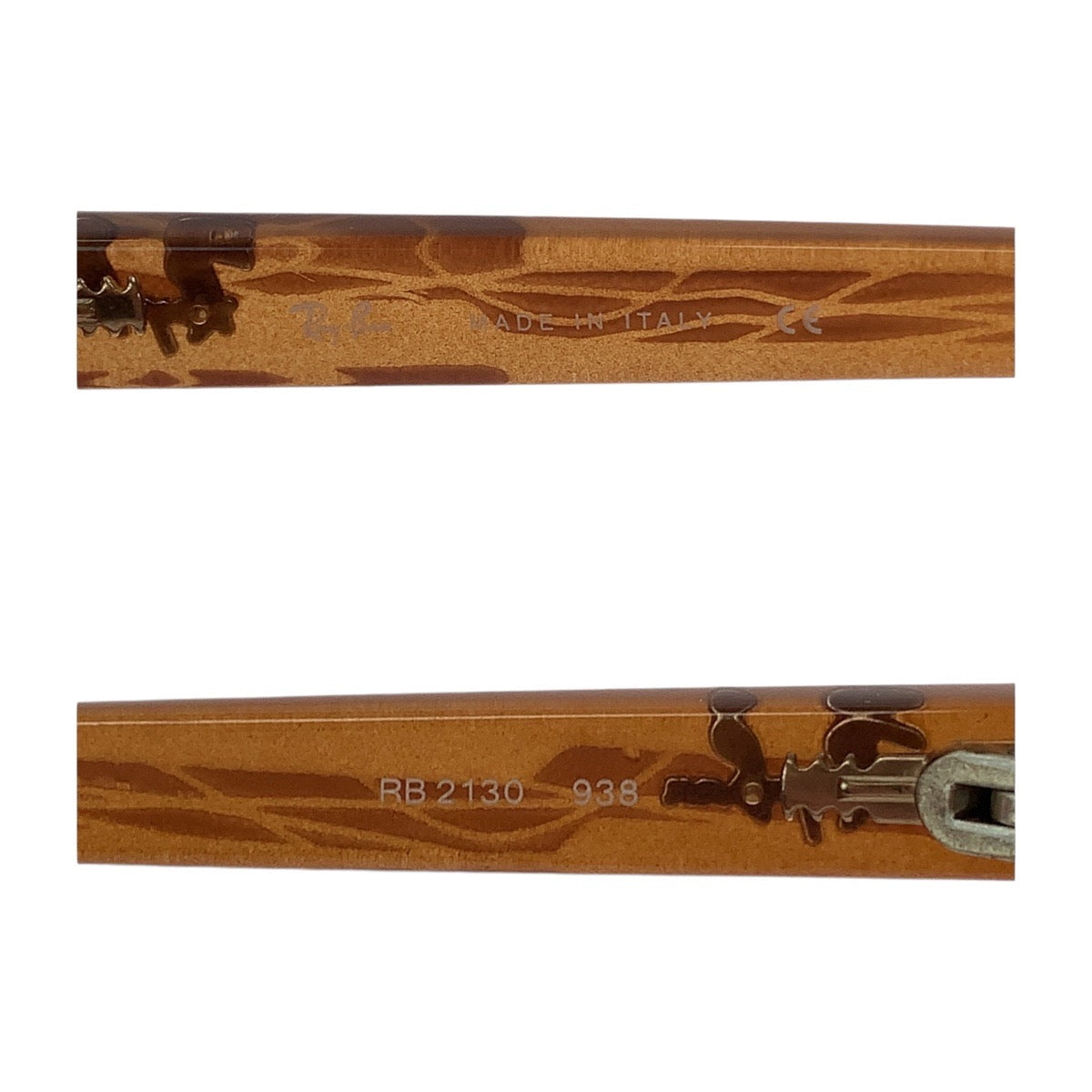 13598
Ray-Ban レイバン 木目調 ブラウン シルバー金具 プラスチック RB2130 938 サングラス ウェリントン  メンズ