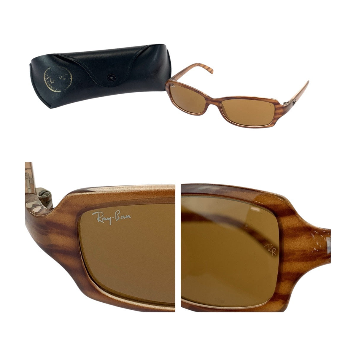 13598
Ray-Ban レイバン 木目調 ブラウン シルバー金具 プラスチック RB2130 938 サングラス ウェリントン  メンズ