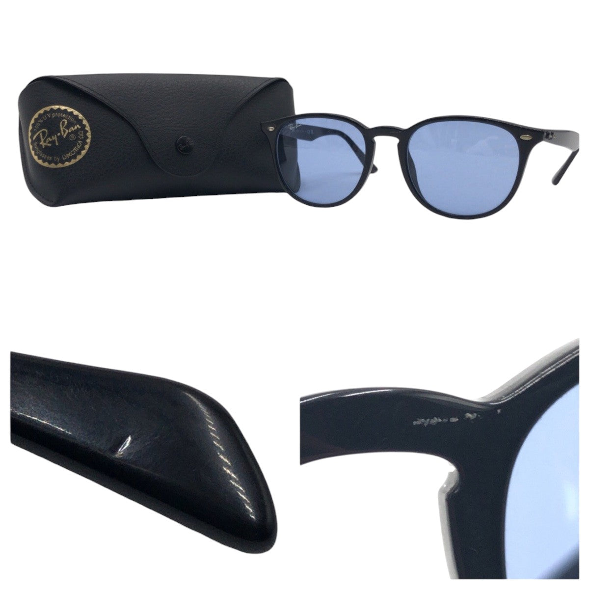 13599
Ray-Ban レイバン ブラック 黒 ブルー プラスチック RB4259 F 男女兼用 ウェリントン  メンズ