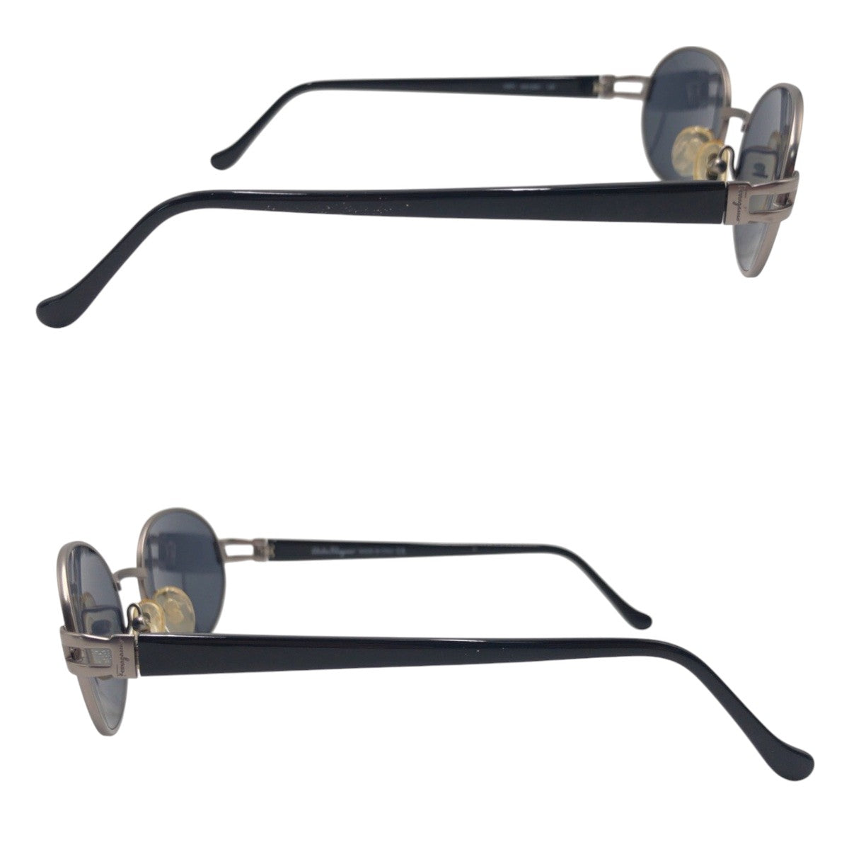 Salvatore Ferragamo サルヴァトーレフェラガモ シルバー ブラック 黒 メタル 1001 503-S101 135 サングラス 男女兼用 ラウンド  メンズ A5