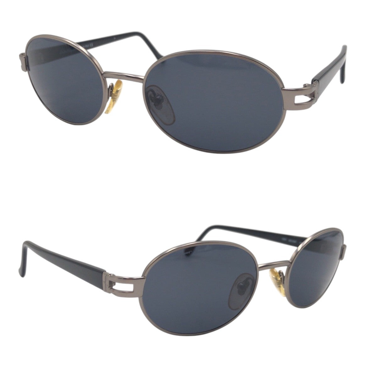 Salvatore Ferragamo サルヴァトーレフェラガモ シルバー ブラック 黒 メタル 1001 503-S101 135 サングラス 男女兼用 ラウンド  メンズ A5