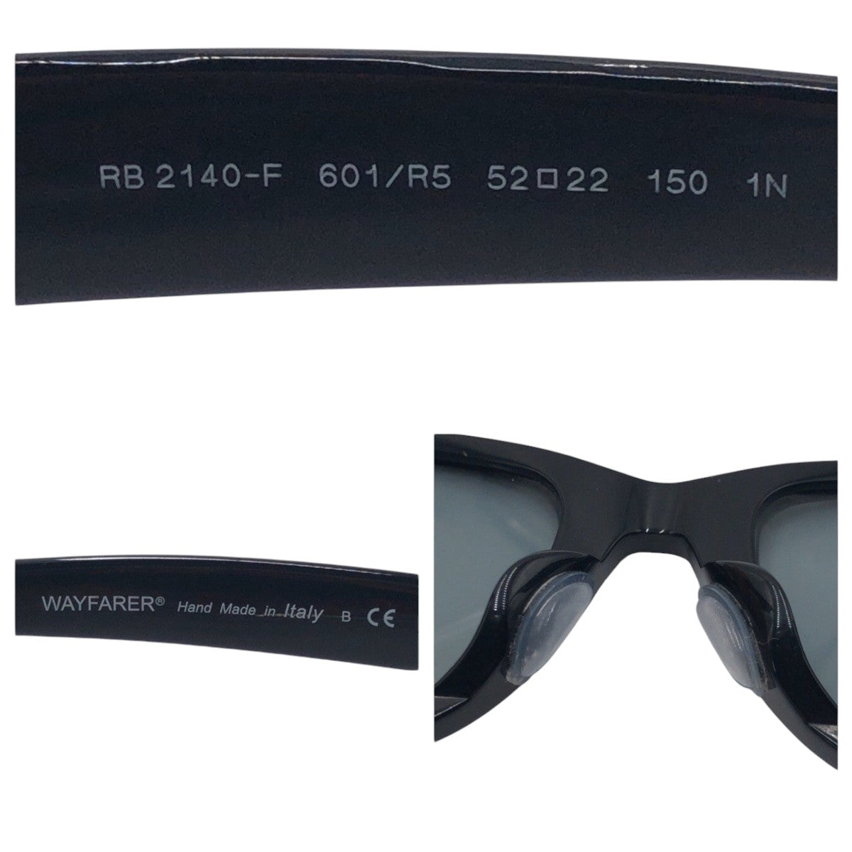 14154
Ray-Ban レイバン ウェイファーラー ブラック 黒 ブルー プラスチック RB2140-F 601/125 52◻︎22 150 1N サングラス ウェリントン  メンズ