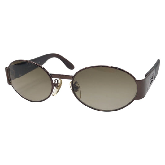 14155
FENDI フェンディ ヴィンテージ マンマロゴ ブラウン メタル MOD.SL.7209 52 Col K09 サングラス オーバル  レディース