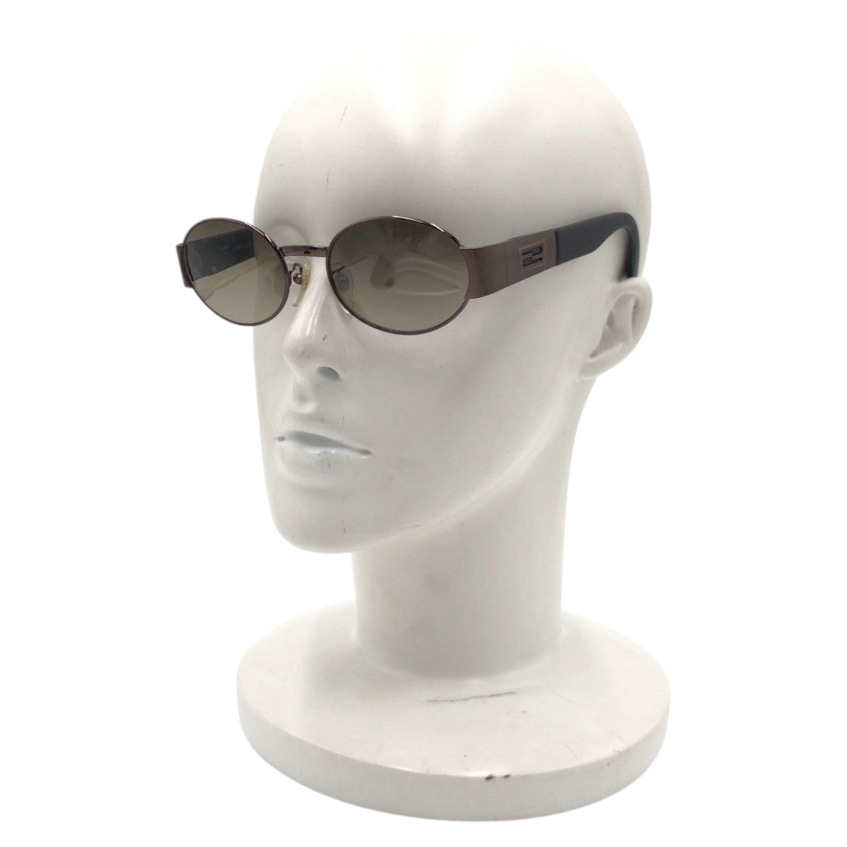 14155
FENDI フェンディ ヴィンテージ マンマロゴ ブラウン メタル MOD.SL.7209 52 Col K09 サングラス オーバル  レディース