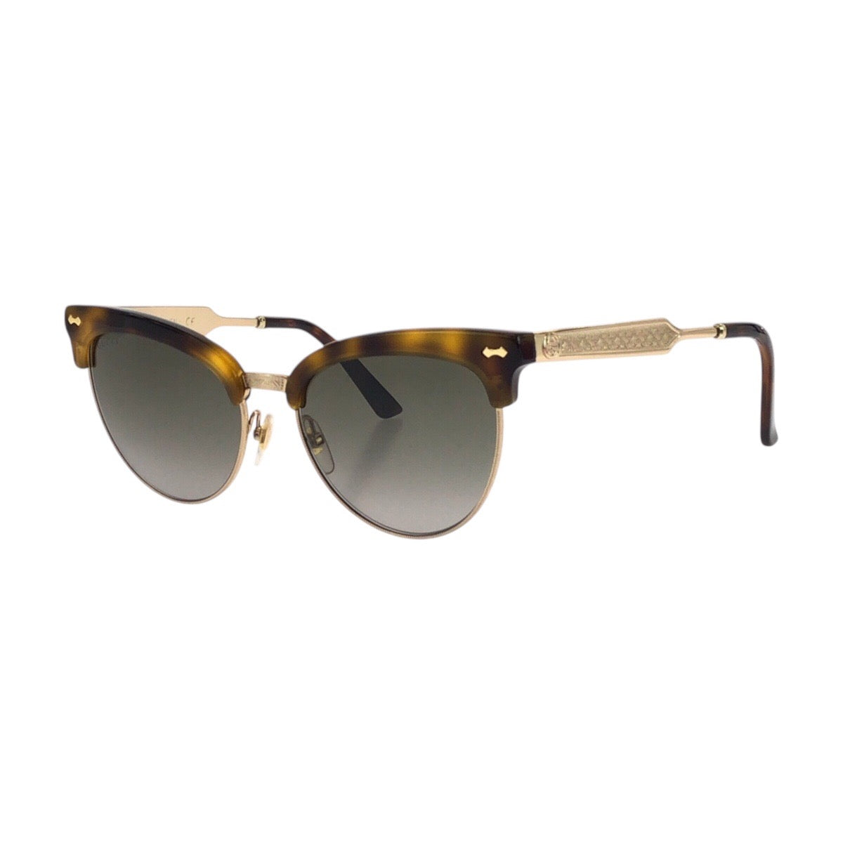 14157
GUCCI グッチ 琥珀柄 ブラウン イエロー ゴールド金具 プラスチック GG0055S 002 55□18-140 サングラス 男女兼用 ボストン  レディース