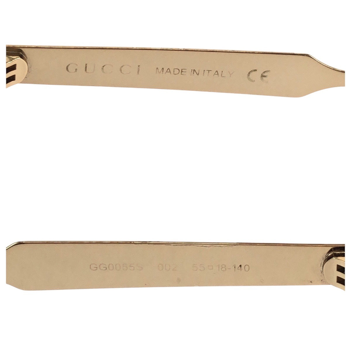 14157
GUCCI グッチ 琥珀柄 ブラウン イエロー ゴールド金具 プラスチック GG0055S 002 55□18-140 サングラス 男女兼用 ボストン  レディース