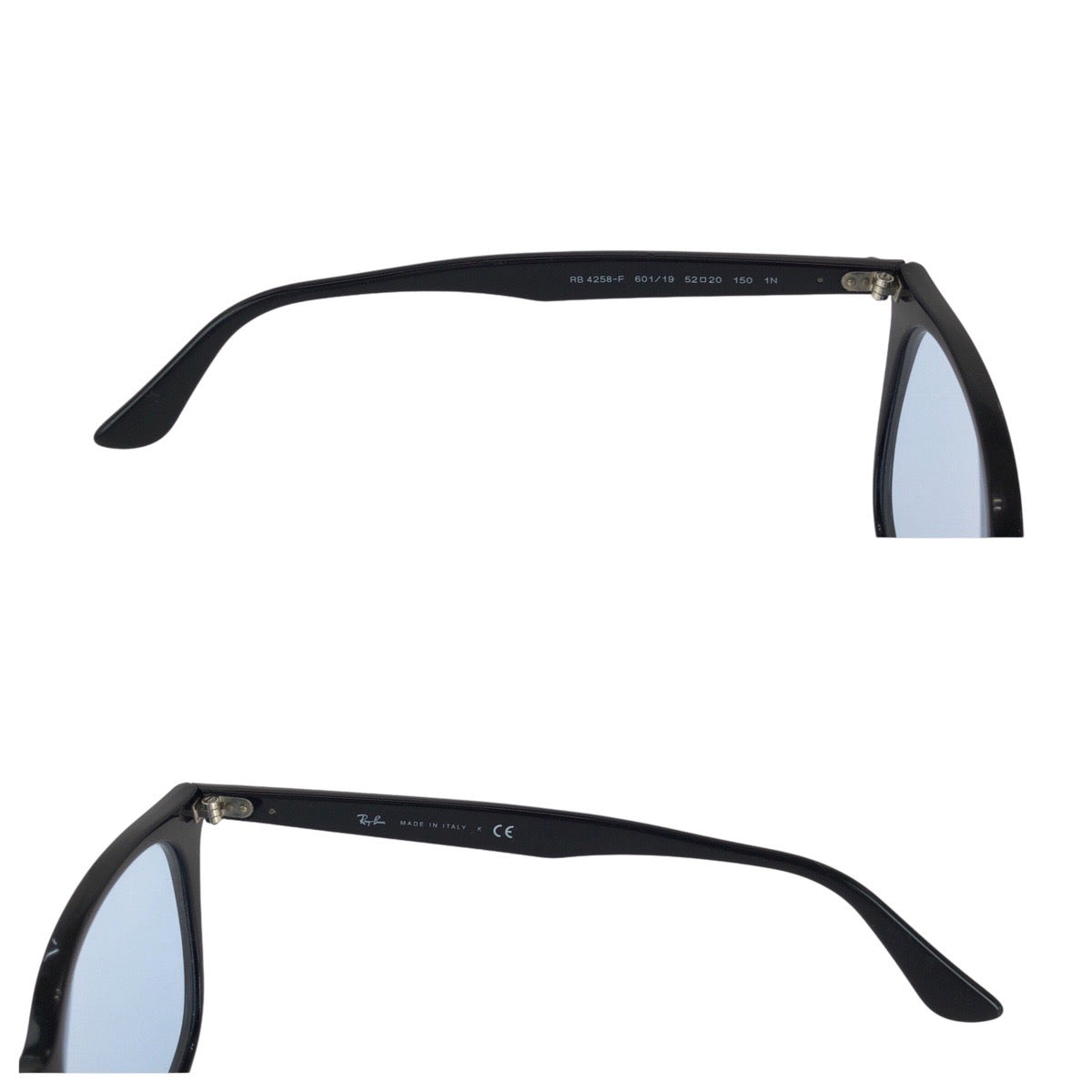 Ray-Ban Black Silver Hardware Plastic RB4258-F 601/19 52◻︎20 1501N Sunglasses Wellington Men's
