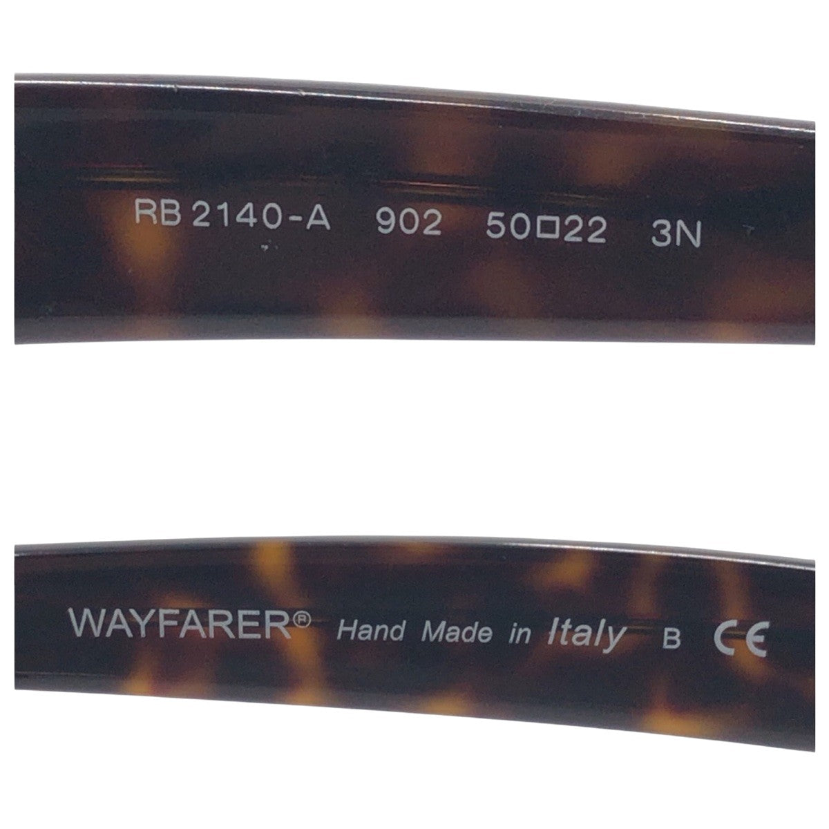 Ray-Ban Wayfarer Brown Plastic RB2140 A 902 50◻︎22 3N Sunglasses Unisex Wellington Men's