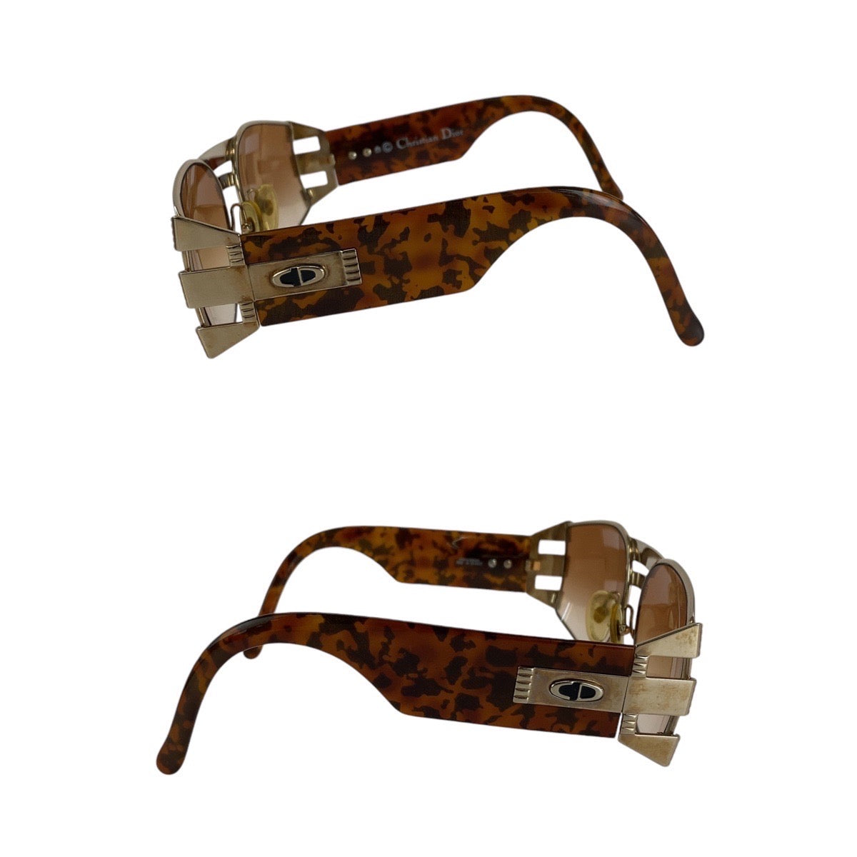 13605
 
Dior Vintage Marble Pattern Brown Gold Hardware Plastic 2562 41 6117 Sunglasses for Men