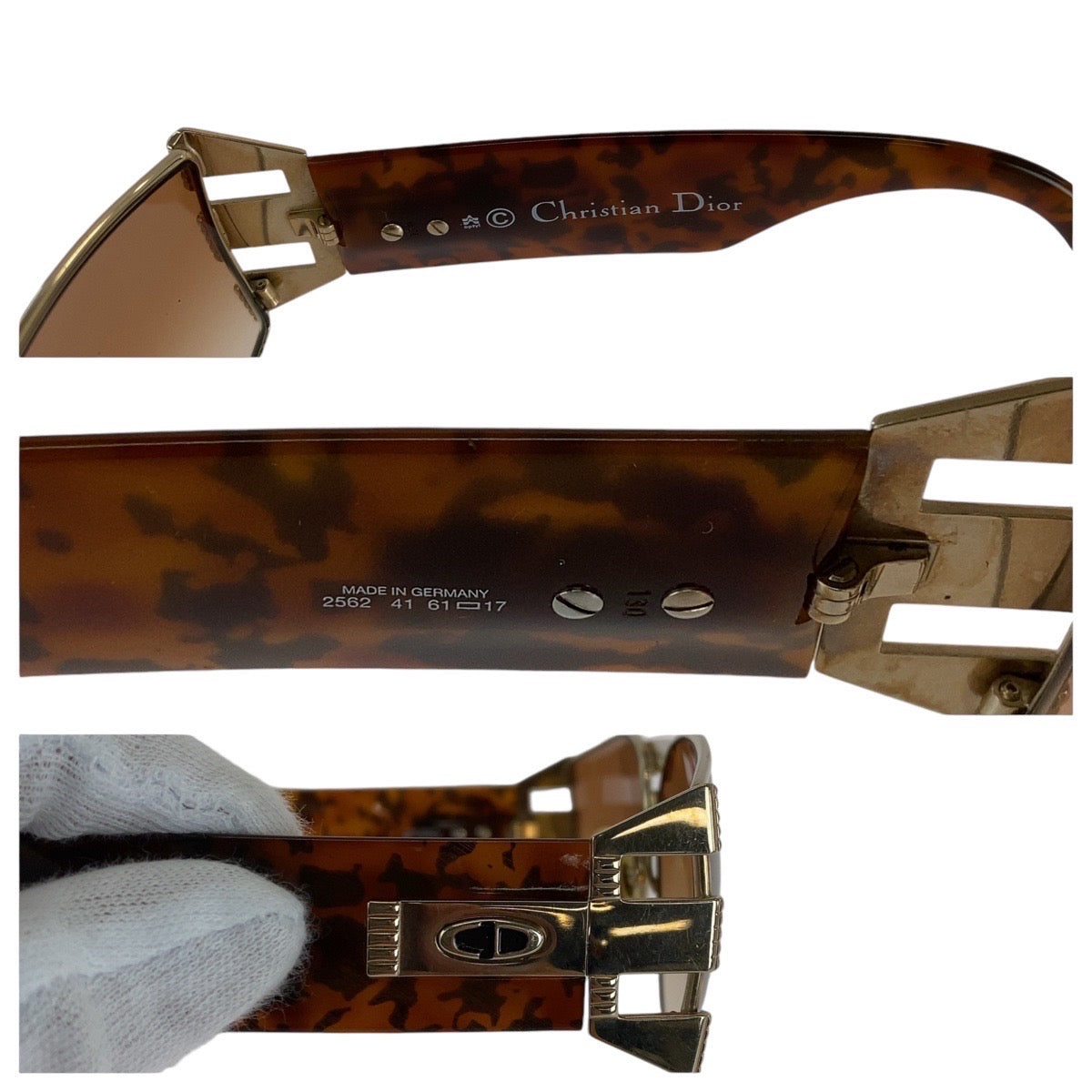 13605
 
Dior Vintage Marble Pattern Brown Gold Hardware Plastic 2562 41 6117 Sunglasses for Men