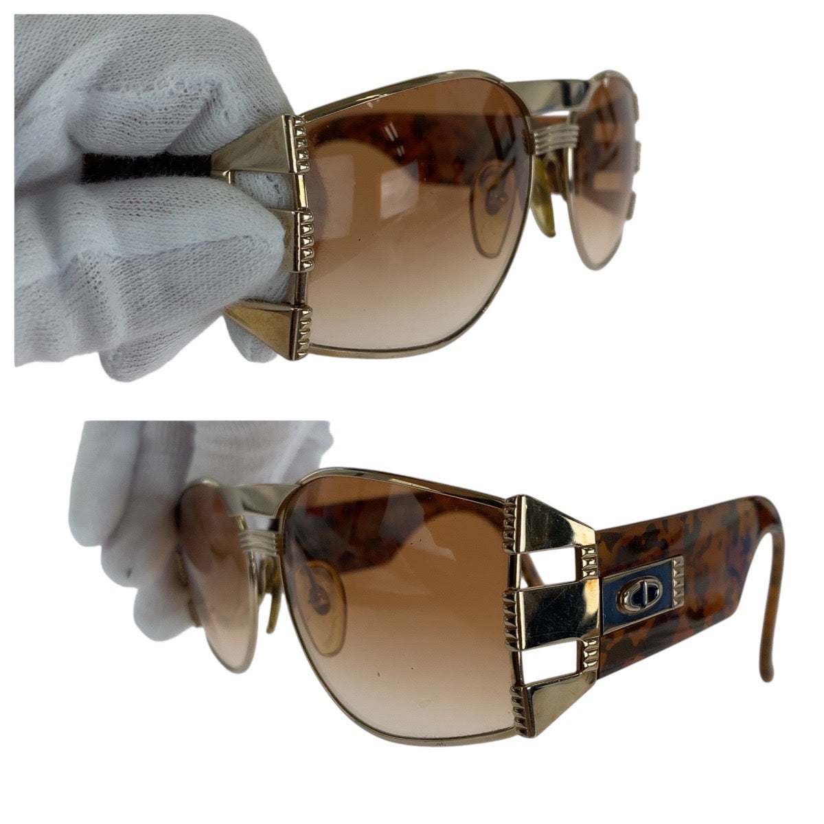 13605
 
Dior Vintage Marble Pattern Brown Gold Hardware Plastic 2562 41 6117 Sunglasses for Men