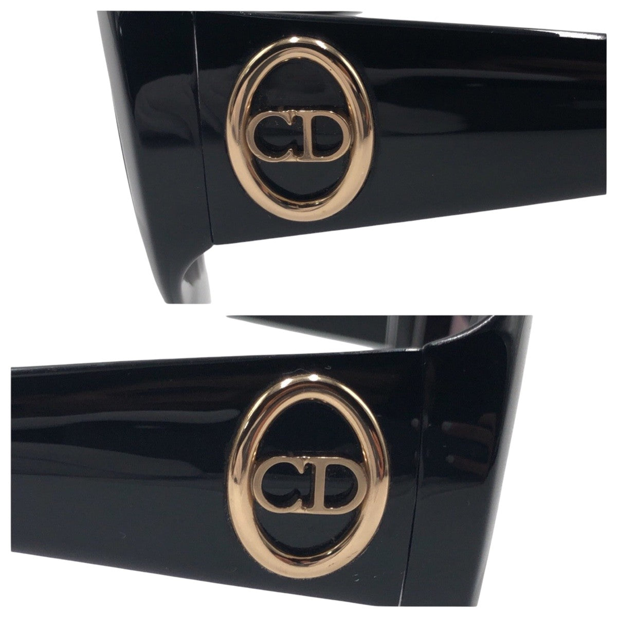 13608
Dior ディオール ヴィンテージ CDロゴ ブラック プラスチック 2854A サングラス オーバル  レディース