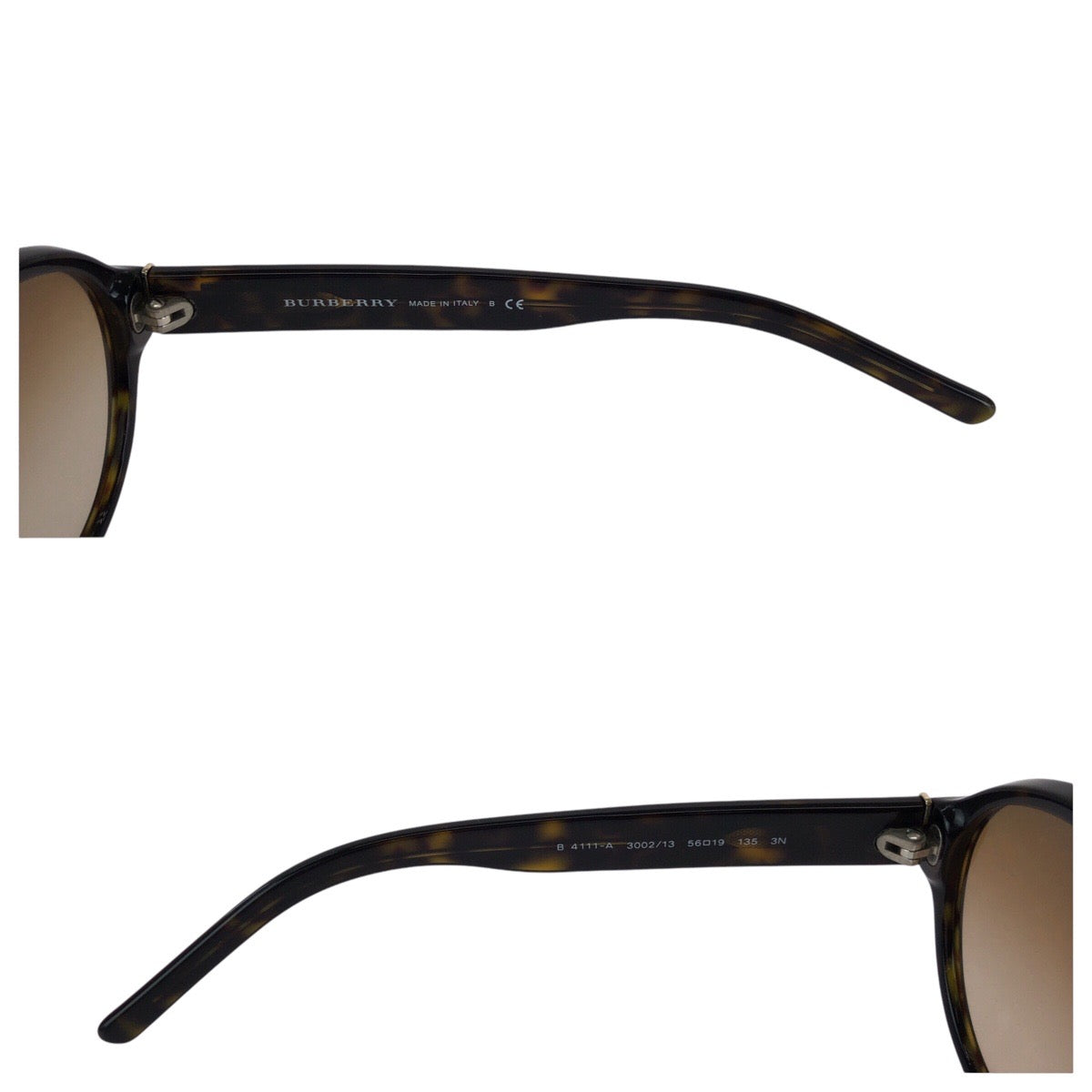 13609
BURBERRY バーバリー マーブル柄 ブラウン シルバー金具 プラスチック B 4111-A 3002/13 5619 135 N サングラス ボストン  レディース