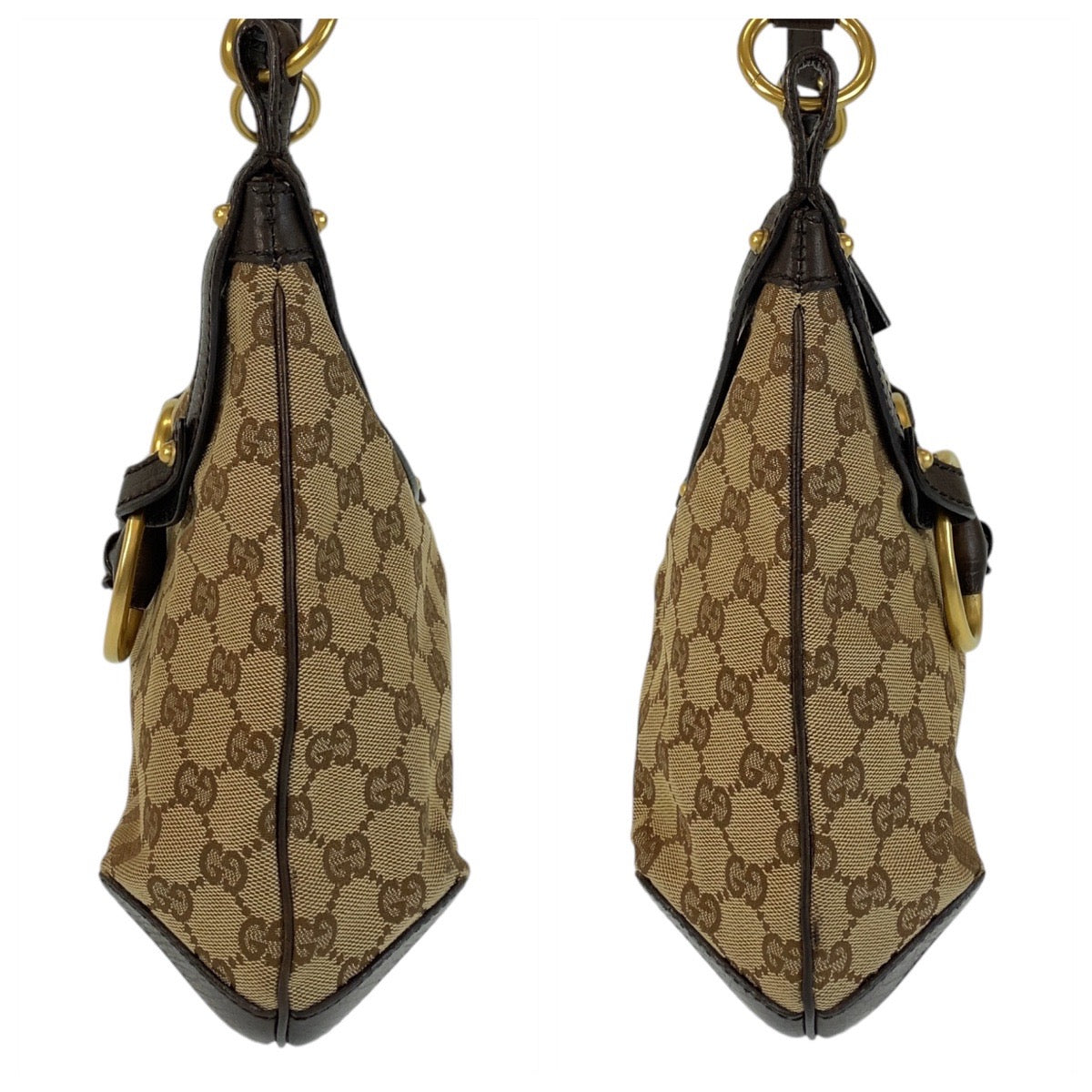 14159
GUCCI グッチ ホースビット ベージュ ブラウン ゴールド金具 GGキャンバス / レザー 114890 ショルダーバッグ  レディース