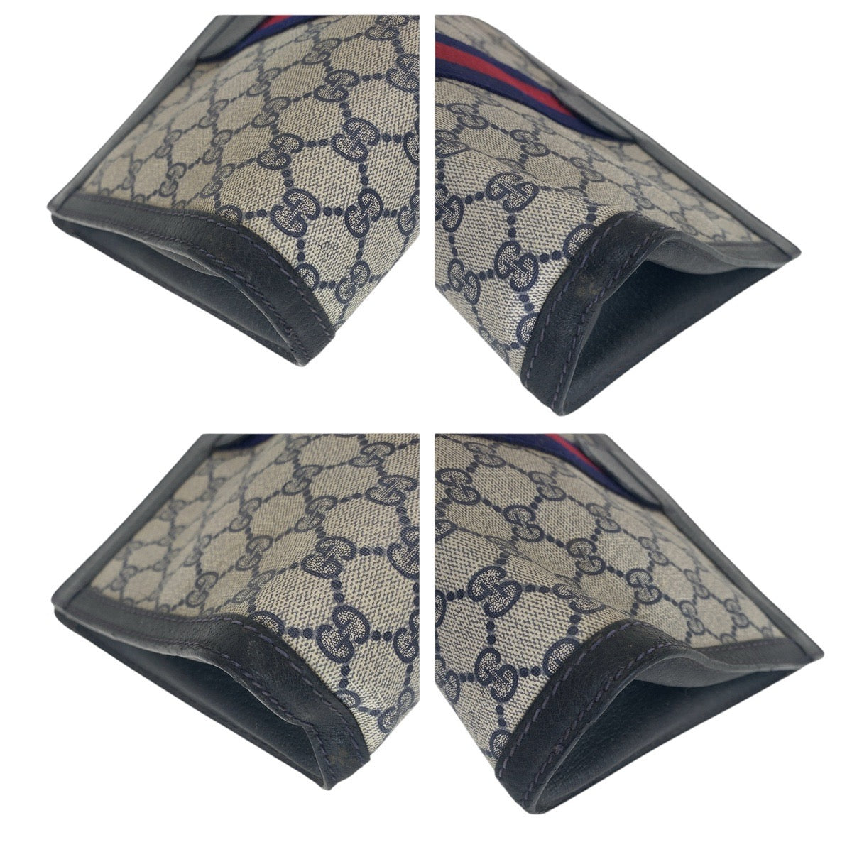 14160
GUCCI グッチ ヴィンテージ オールドグッチ シェリーライン ネイビー グレー GGキャンバス / レザー 64 014 2125 28 クラッチバッグ セカンドバッグ 男女兼用  レディース