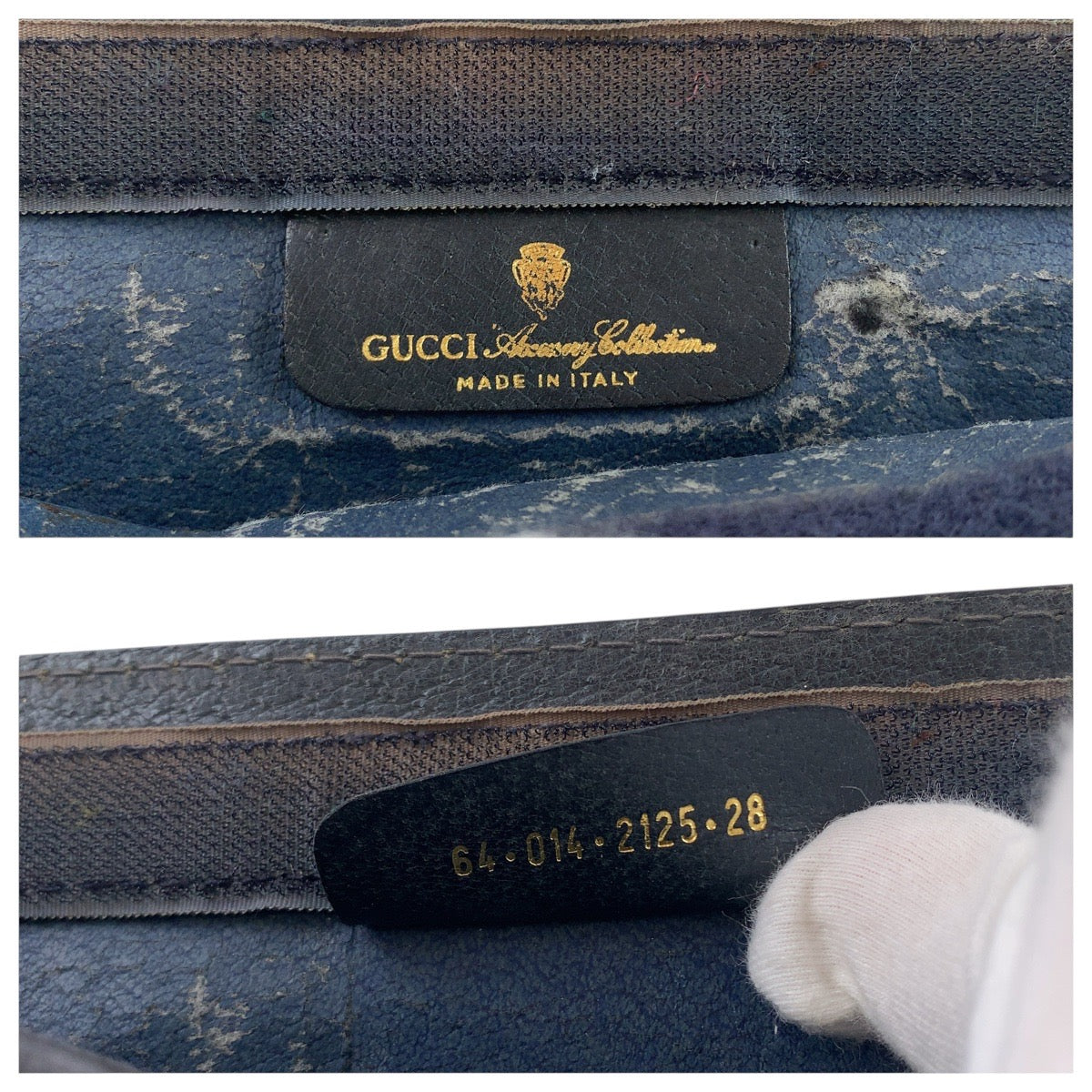 14160
GUCCI グッチ ヴィンテージ オールドグッチ シェリーライン ネイビー グレー GGキャンバス / レザー 64 014 2125 28 クラッチバッグ セカンドバッグ 男女兼用  レディース
