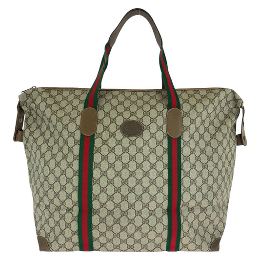 13612
GUCCI グッチ ヴィンテージ オールドグッチ シェリーライン インターロッキング ブラウン ゴールド金具 GGスプリームキャンバス / レザー 89 19 012 ボストンバッグ 男女兼用  レディース