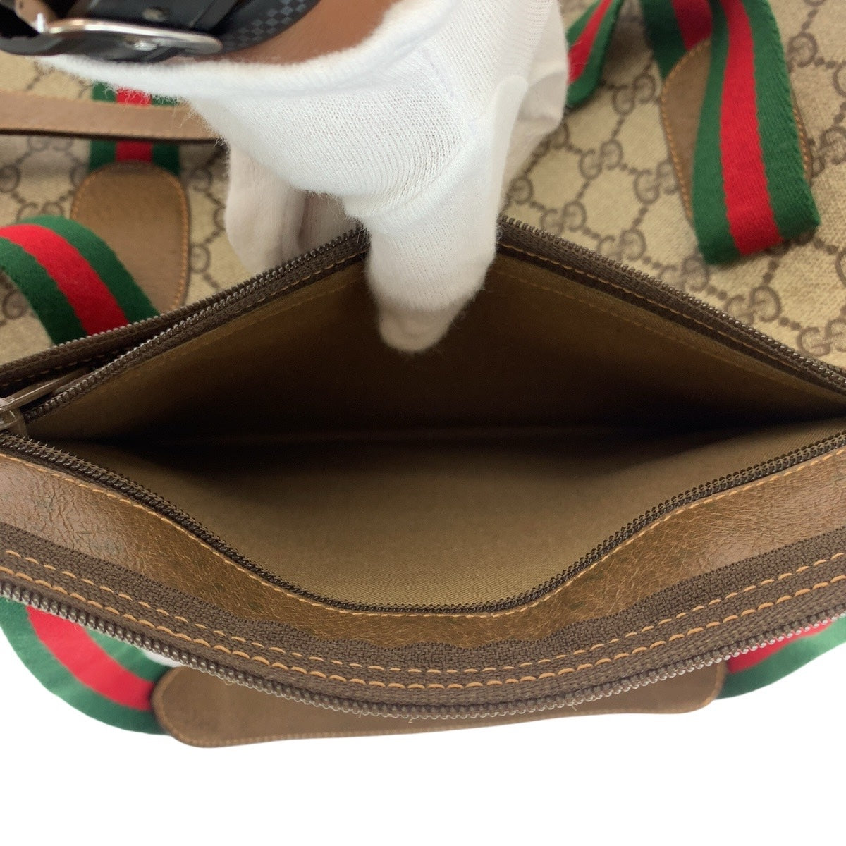 13612
GUCCI グッチ ヴィンテージ オールドグッチ シェリーライン インターロッキング ブラウン ゴールド金具 GGスプリームキャンバス / レザー 89 19 012 ボストンバッグ 男女兼用  レディース