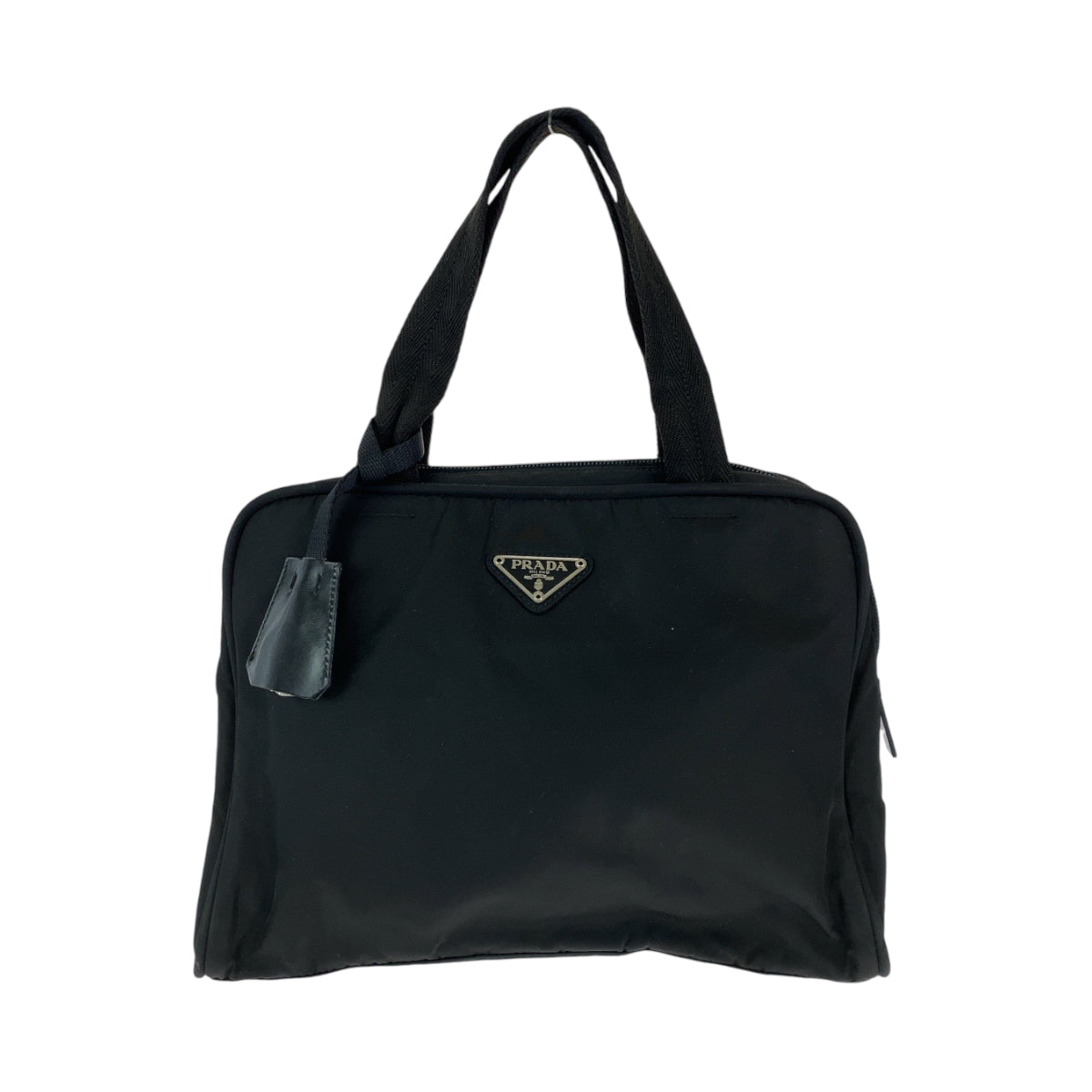 12819
 PRADA Prada Triangle logo plate Black Silver hardware Nylon Handbag Shoulder bag Business bag Women's