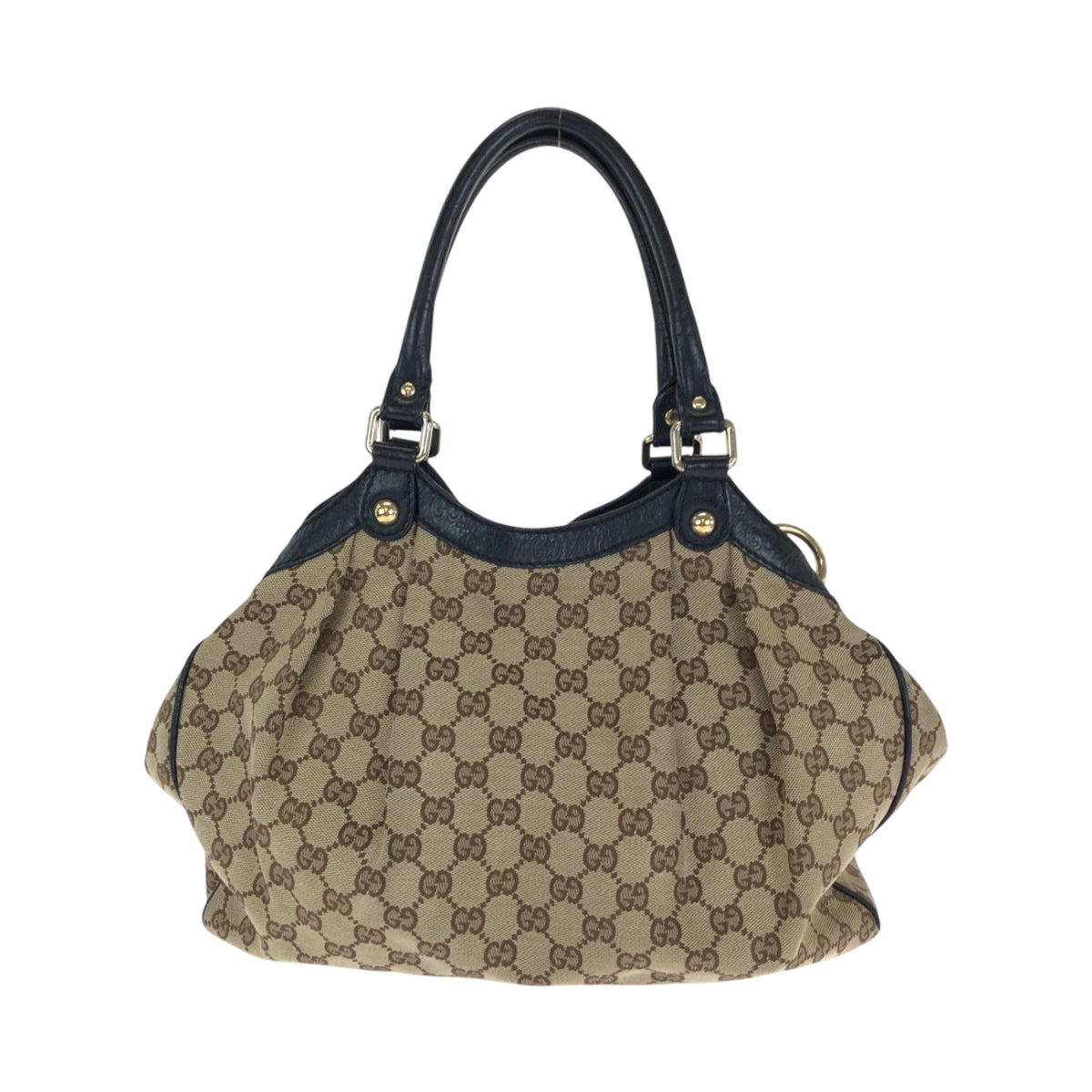 14161
GUCCI グッチ スーキー ブラウン ブラック 黒 ゴールド金具 GGキャンバス 211944 ショルダーバッグ トートバッグ  レディース