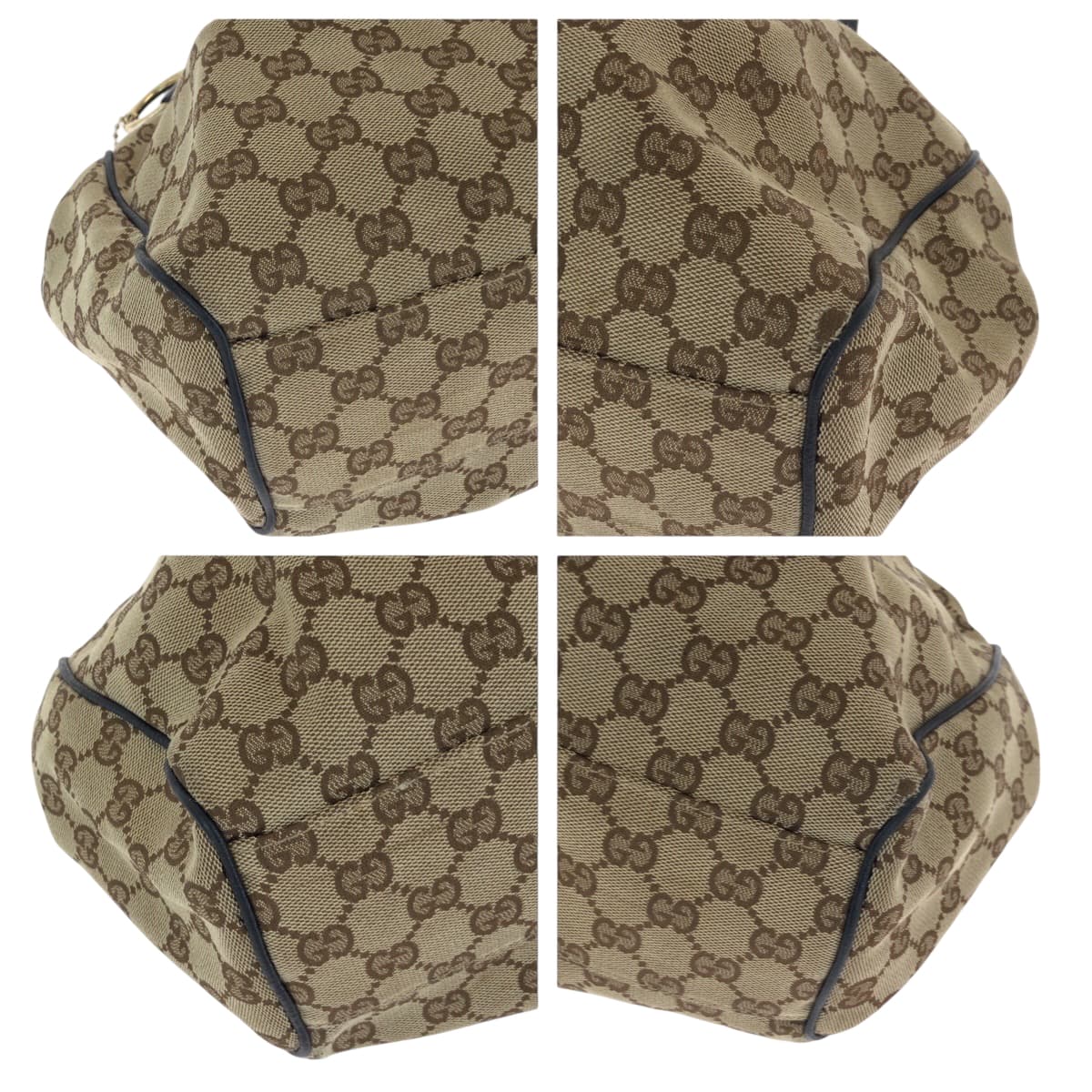 14161
GUCCI グッチ スーキー ブラウン ブラック 黒 ゴールド金具 GGキャンバス 211944 ショルダーバッグ トートバッグ  レディース