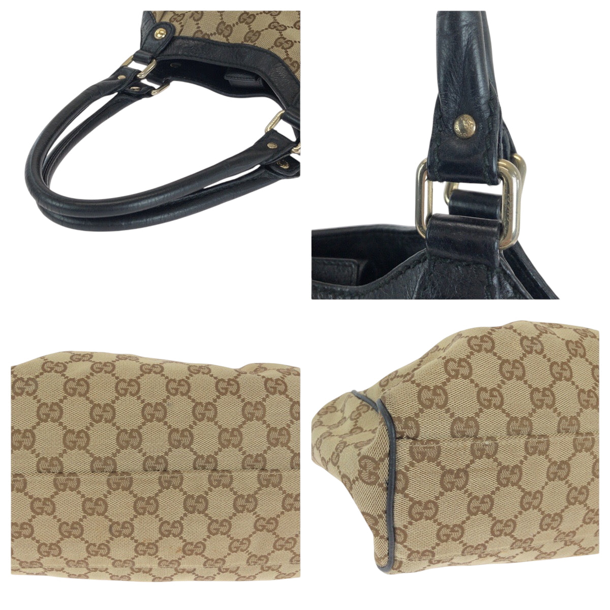14161
GUCCI グッチ スーキー ブラウン ブラック 黒 ゴールド金具 GGキャンバス 211944 ショルダーバッグ トートバッグ  レディース