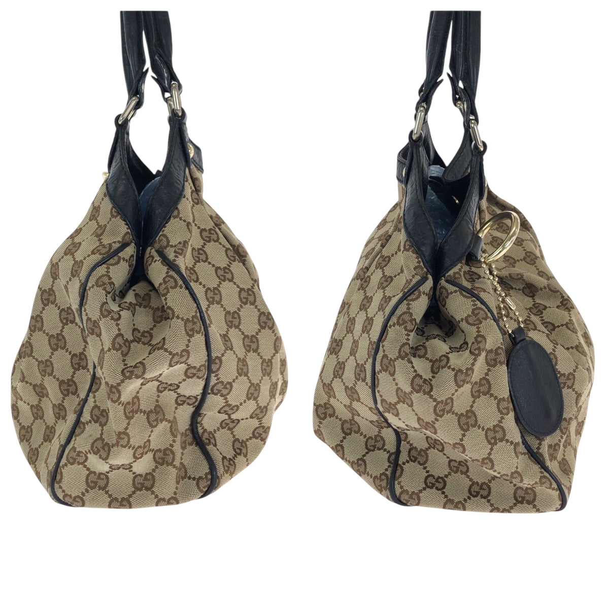 14161
GUCCI グッチ スーキー ブラウン ブラック 黒 ゴールド金具 GGキャンバス 211944 ショルダーバッグ トートバッグ  レディース