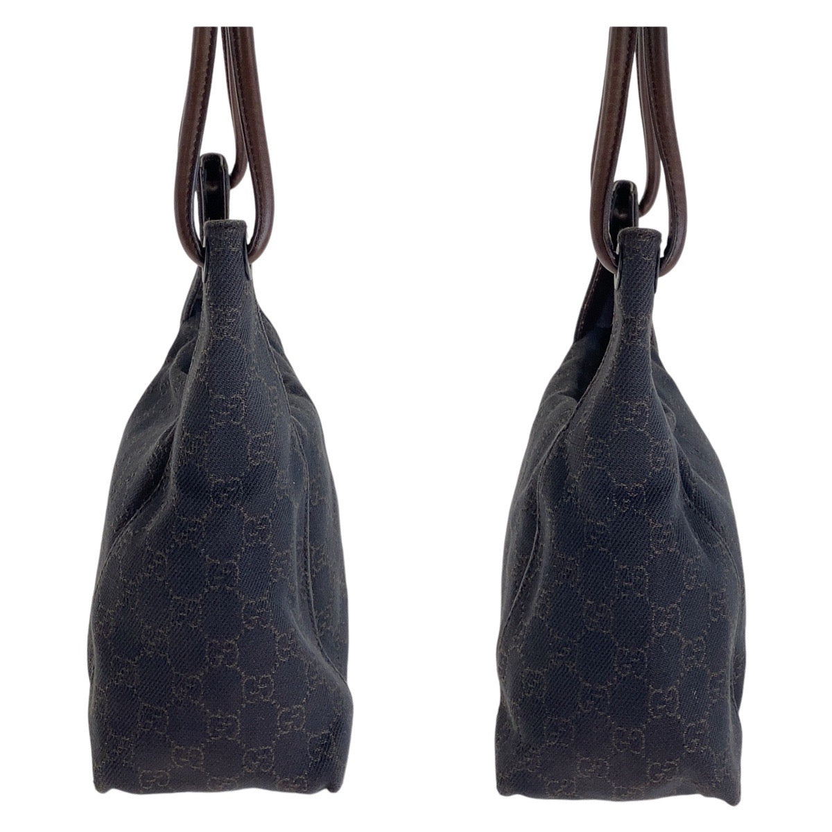 13616
GUCCI グッチ ブラウン シルバー金具 GGキャンバス 101333 ホーボー ショルダーバッグ ハンドバッグ  レディース