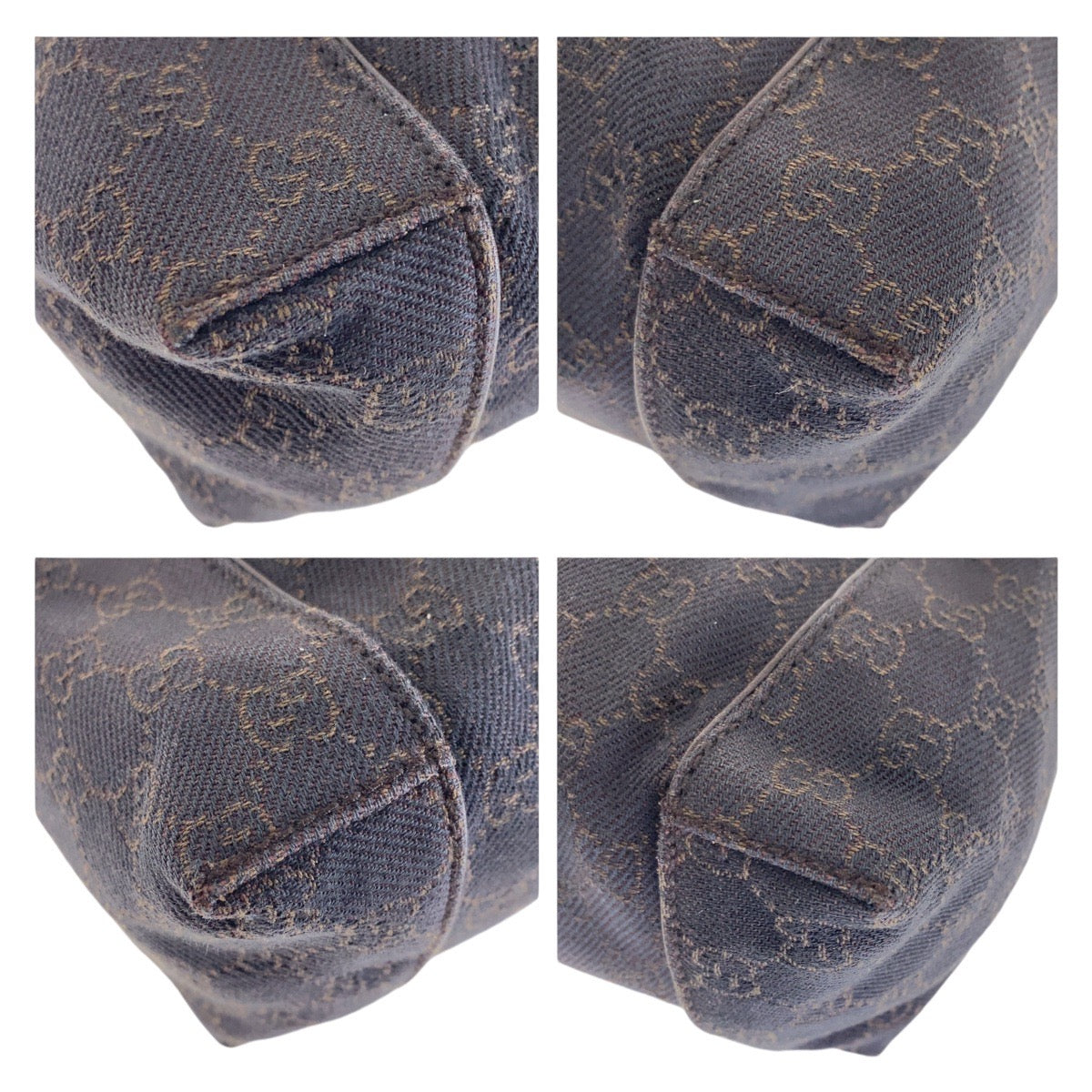 13616
GUCCI グッチ ブラウン シルバー金具 GGキャンバス 101333 ホーボー ショルダーバッグ ハンドバッグ  レディース