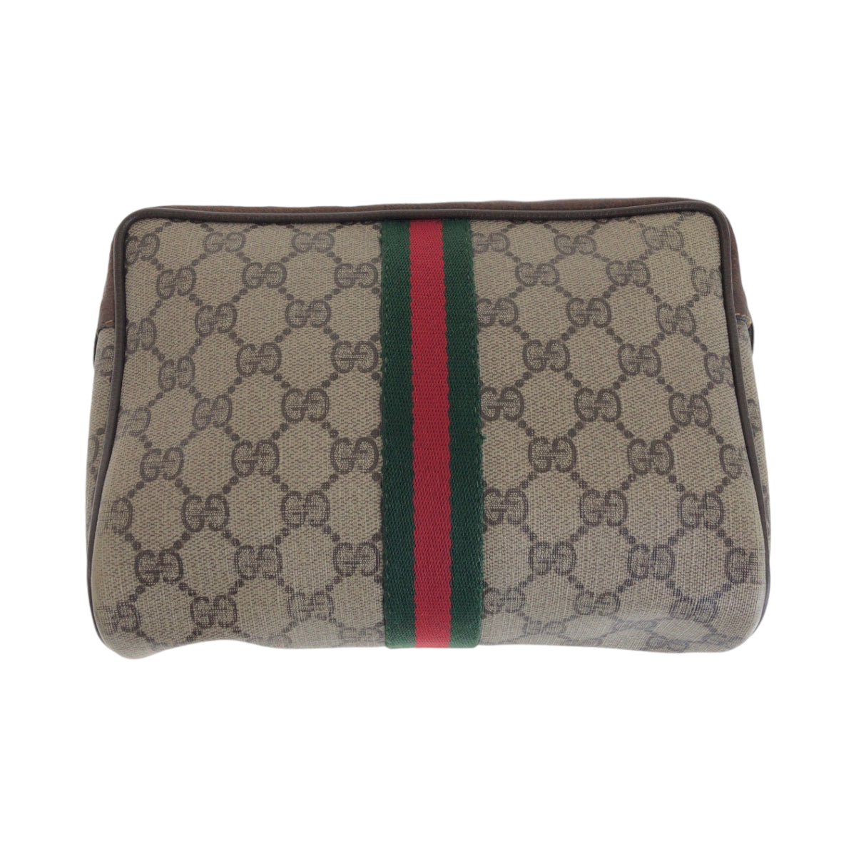 13619
GUCCI グッチ ヴィンテージ シェリーライン ベージュ ブラウン ゴールド金具 GGスプリームキャンバス 32 014 3553 ポーチ  レディース