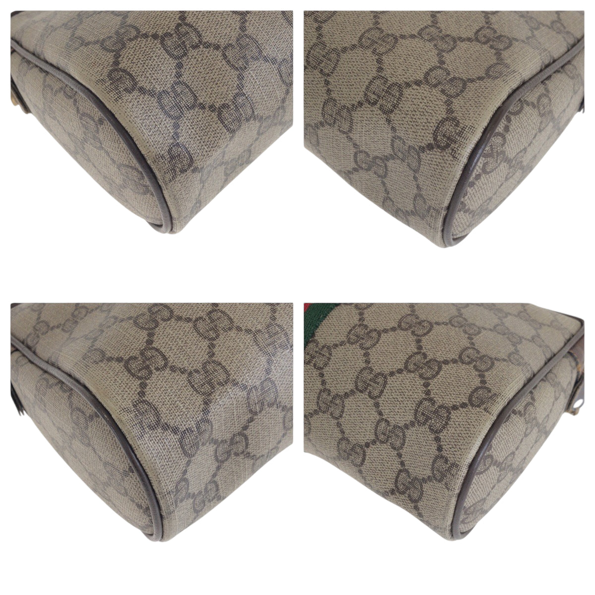 13619
GUCCI グッチ ヴィンテージ シェリーライン ベージュ ブラウン ゴールド金具 GGスプリームキャンバス 32 014 3553 ポーチ  レディース