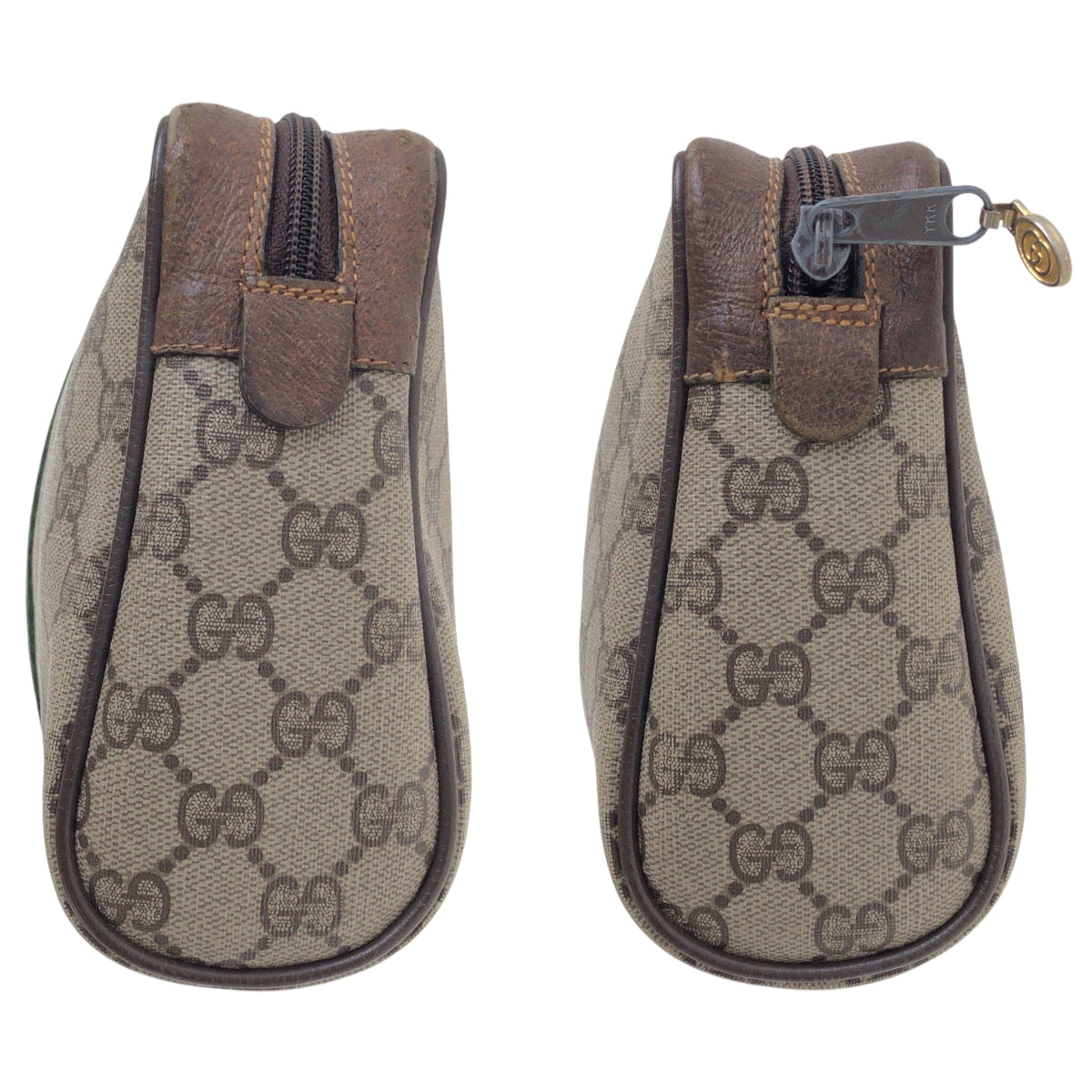 13619
GUCCI グッチ ヴィンテージ シェリーライン ベージュ ブラウン ゴールド金具 GGスプリームキャンバス 32 014 3553 ポーチ  レディース