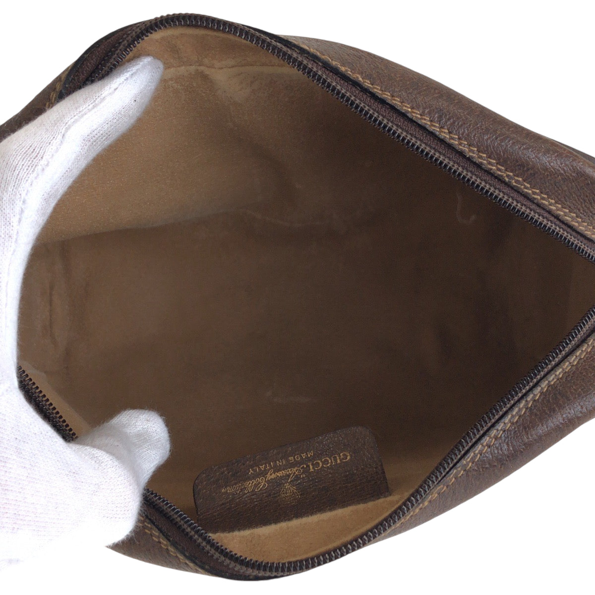 13619
GUCCI グッチ ヴィンテージ シェリーライン ベージュ ブラウン ゴールド金具 GGスプリームキャンバス 32 014 3553 ポーチ  レディース